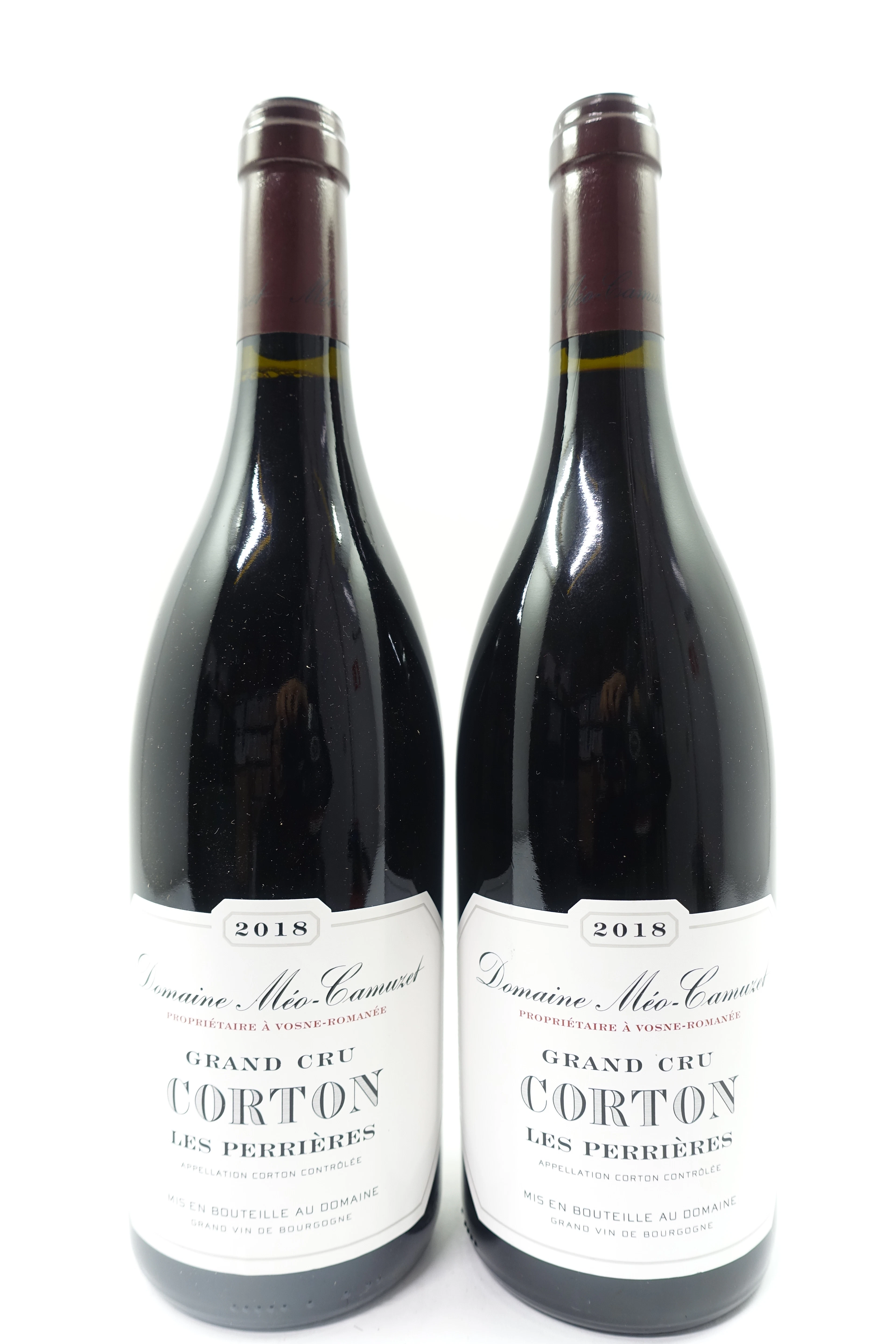 2 bts CORTON 2018 Grand Cru Les Perrières. Domaine Méo Camuzet