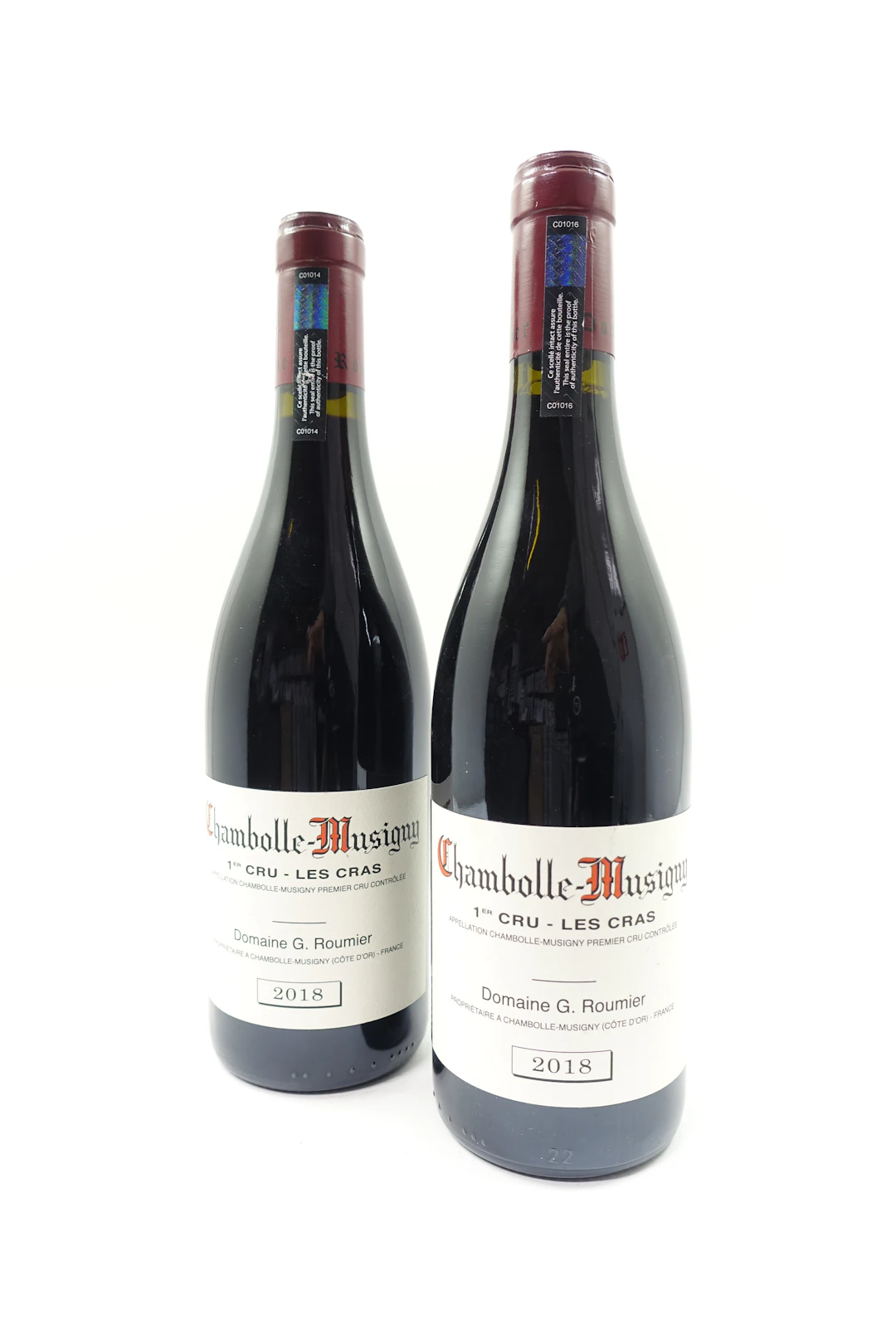 2 bts CHAMBOLLE MUSIGNY 2018 1er cru les Cras. Domaine G.Roumier