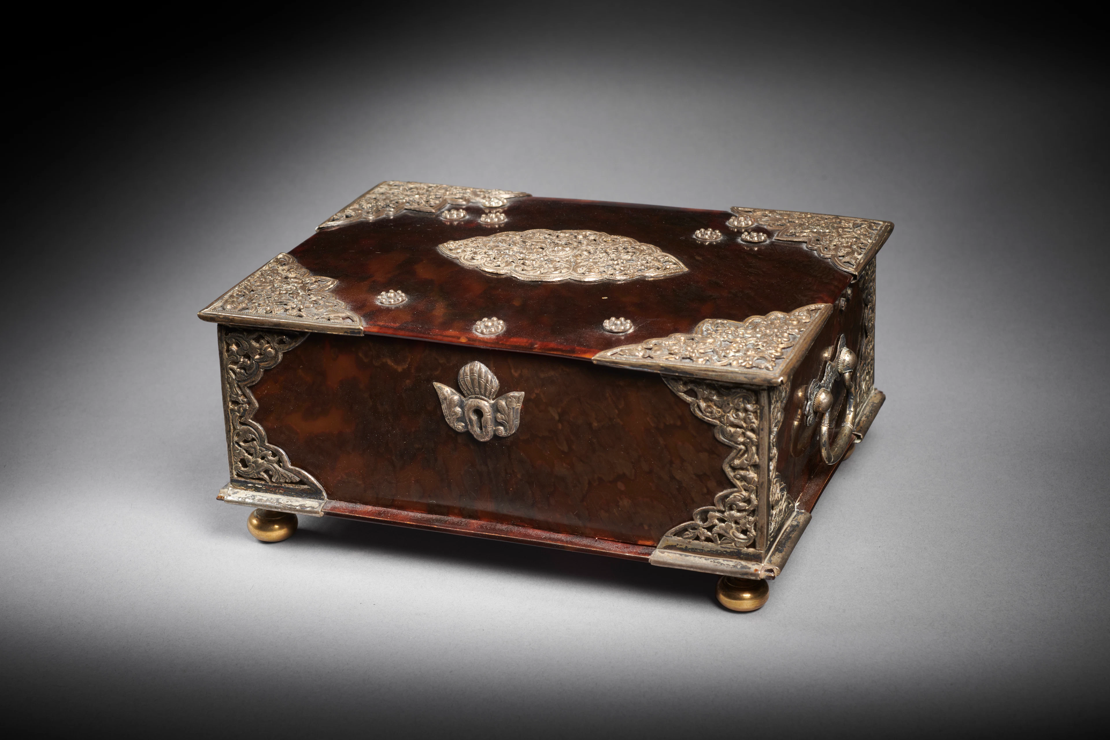 A ‘Dutch Colonial’ Silver-Mounted Tortoiseshell Jewellery Box