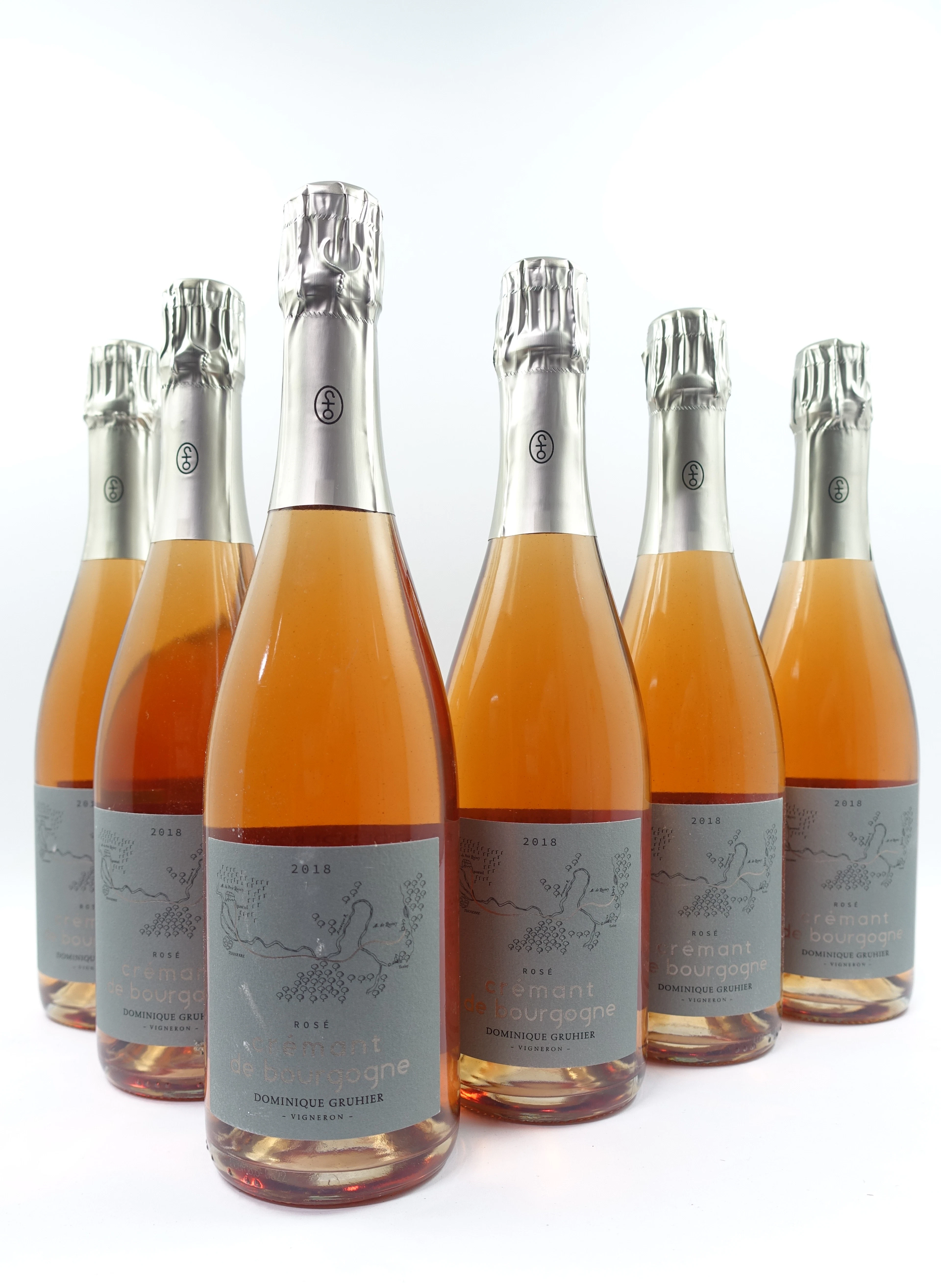 6 bts CREMANT DE BOURGOGNE 2018 Rosé Extra Brut. Dominique Gruhier