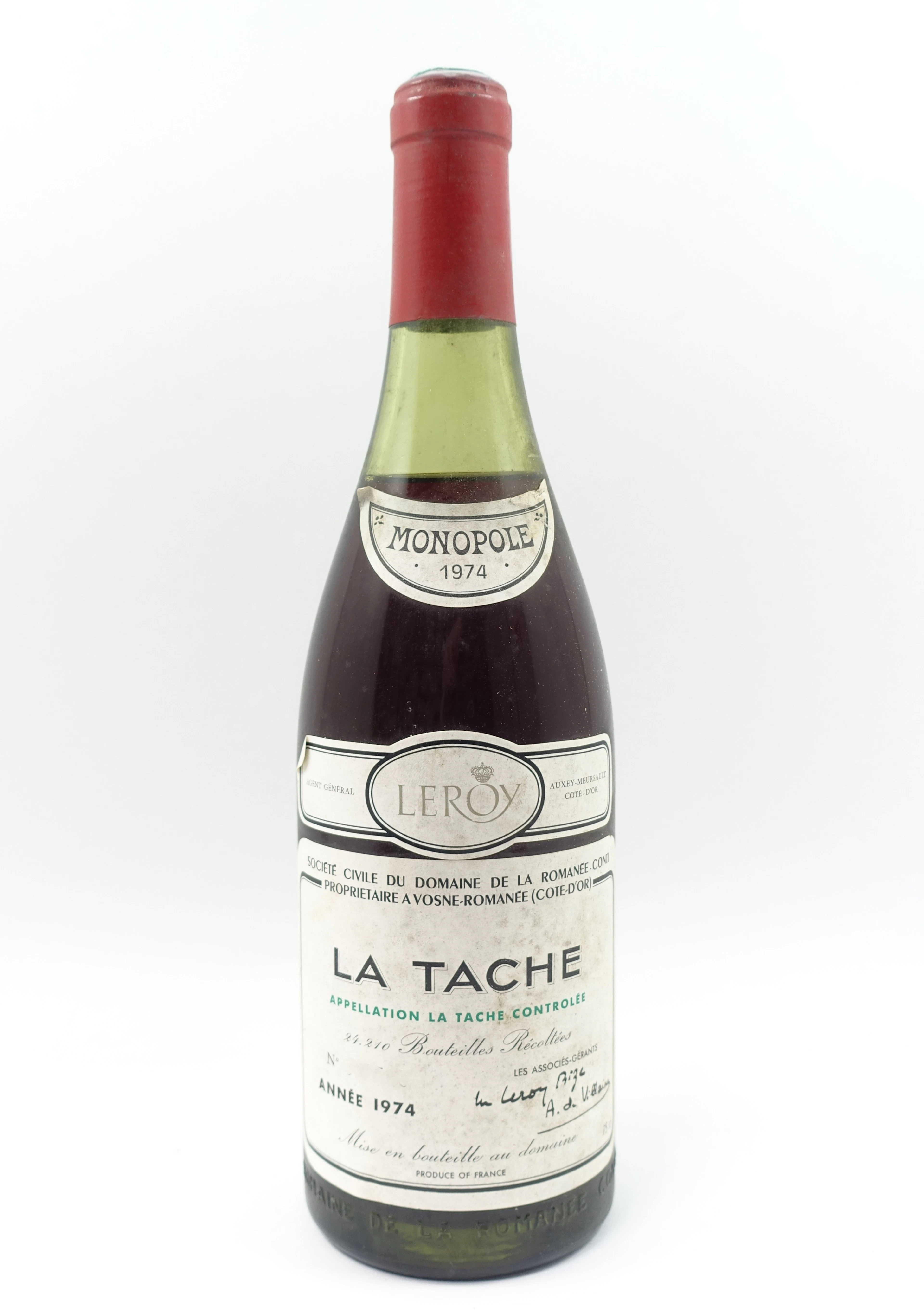 1 bt LA TACHE 1974 Grand Cru. Domaine de la Romanée Conti