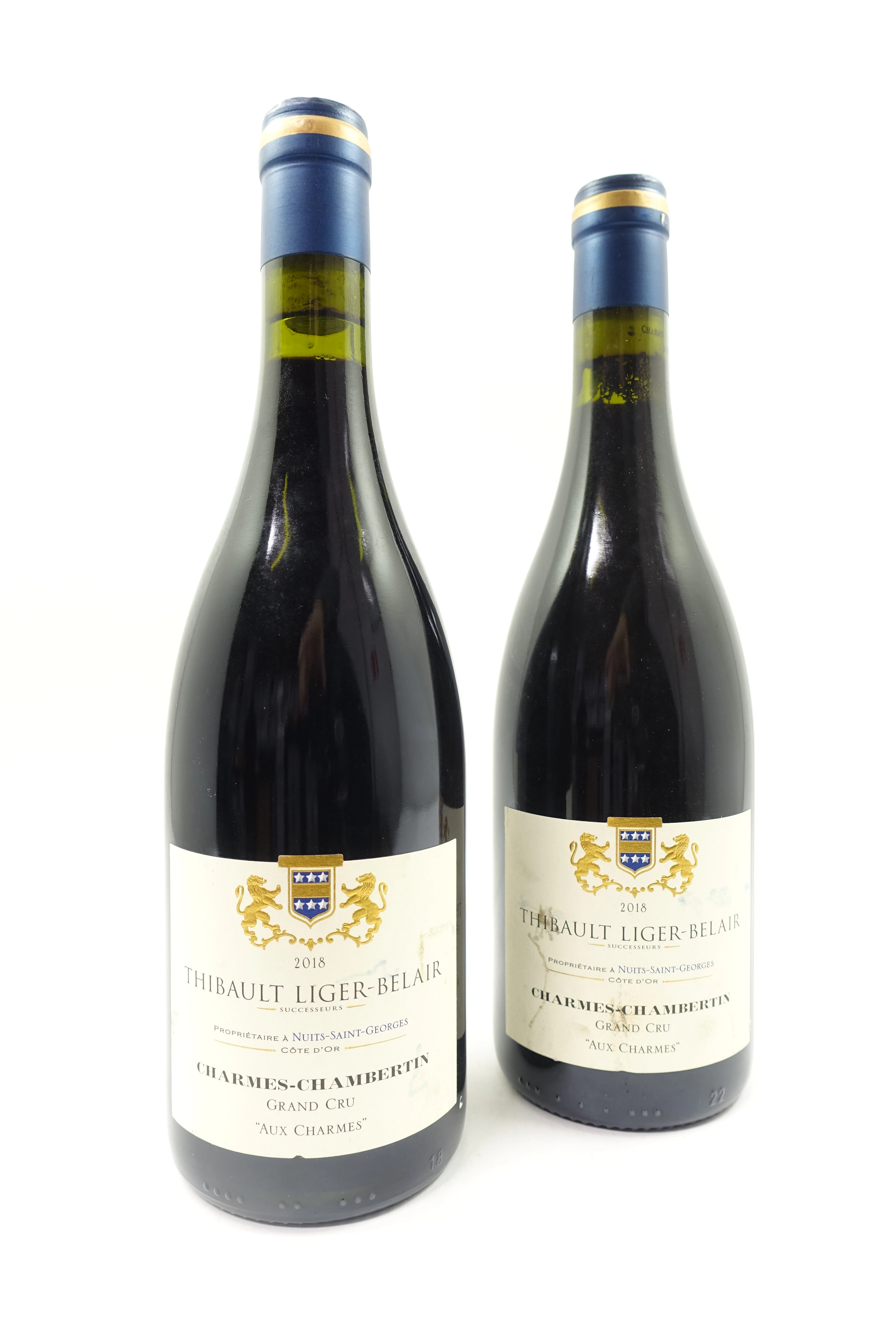 2 bts CHARMES CHAMBERTIN 2018 Grand Cru "Aux Charmes". Thibault Liger Belair