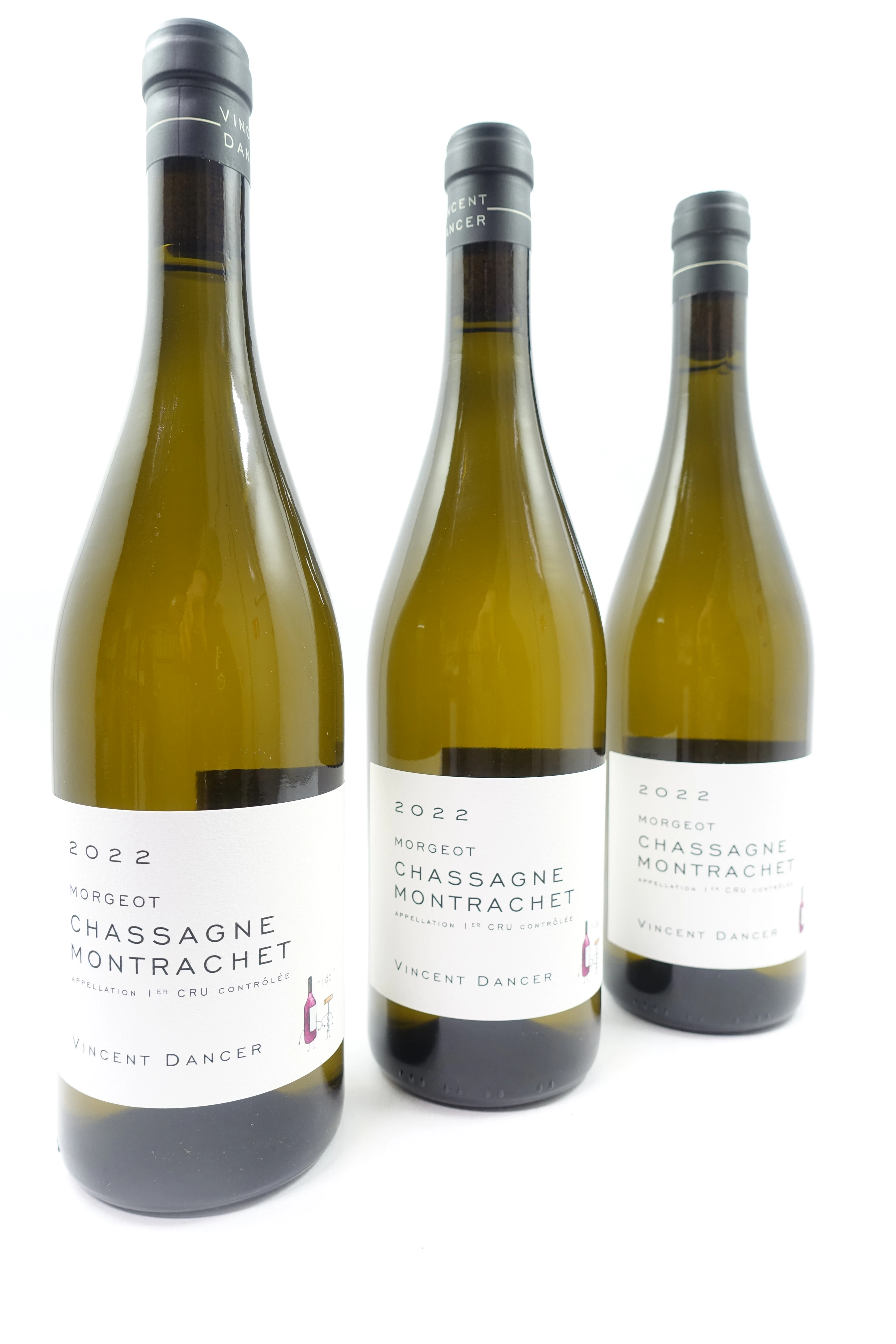 12 bts CHASSAGNE MONTRACHET 2022 (blanc) 1er Cru Morgeot. Vincent Dancer
