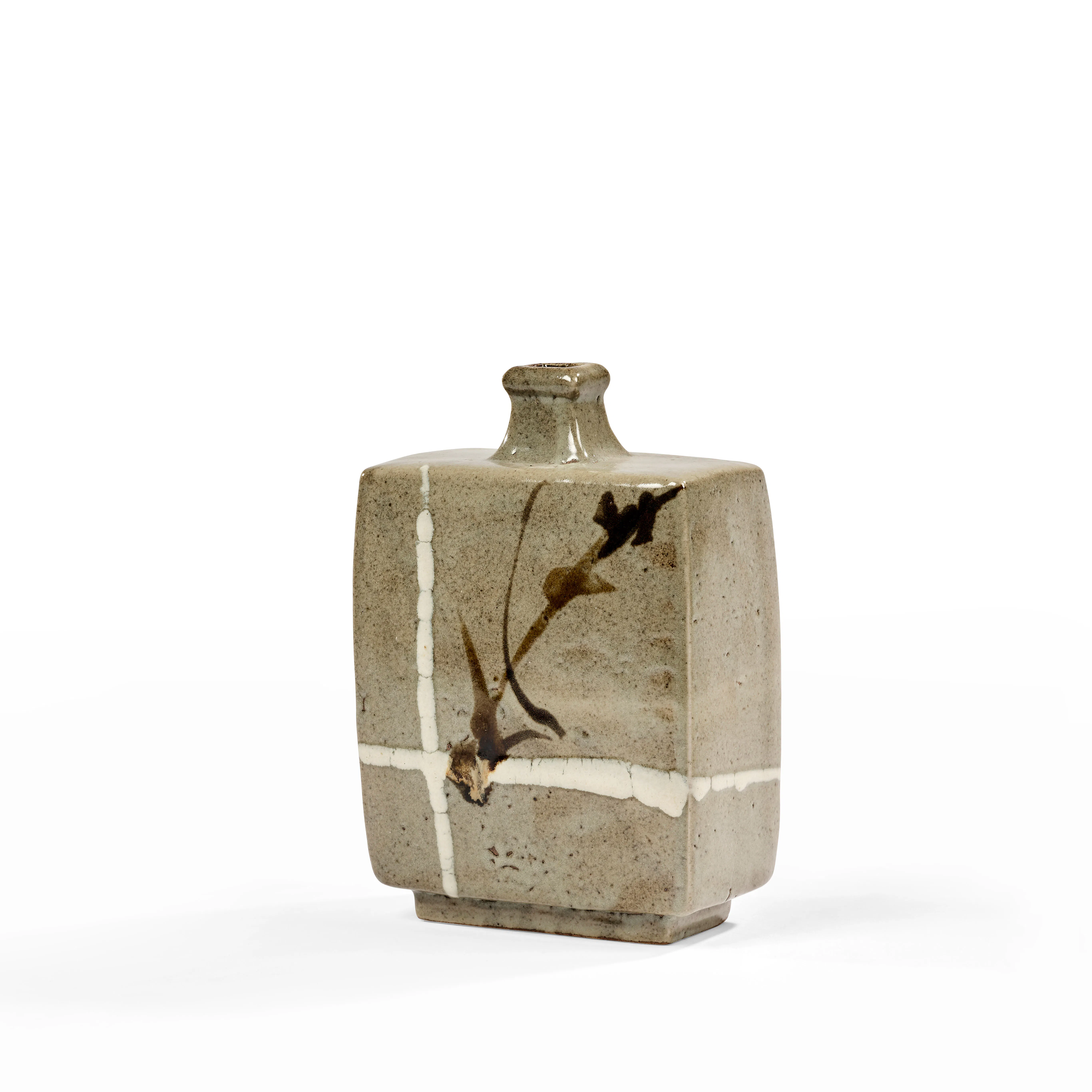 Shoji HAMADA (Japonais - 1894-1978) Vase quadrangulaire -1950