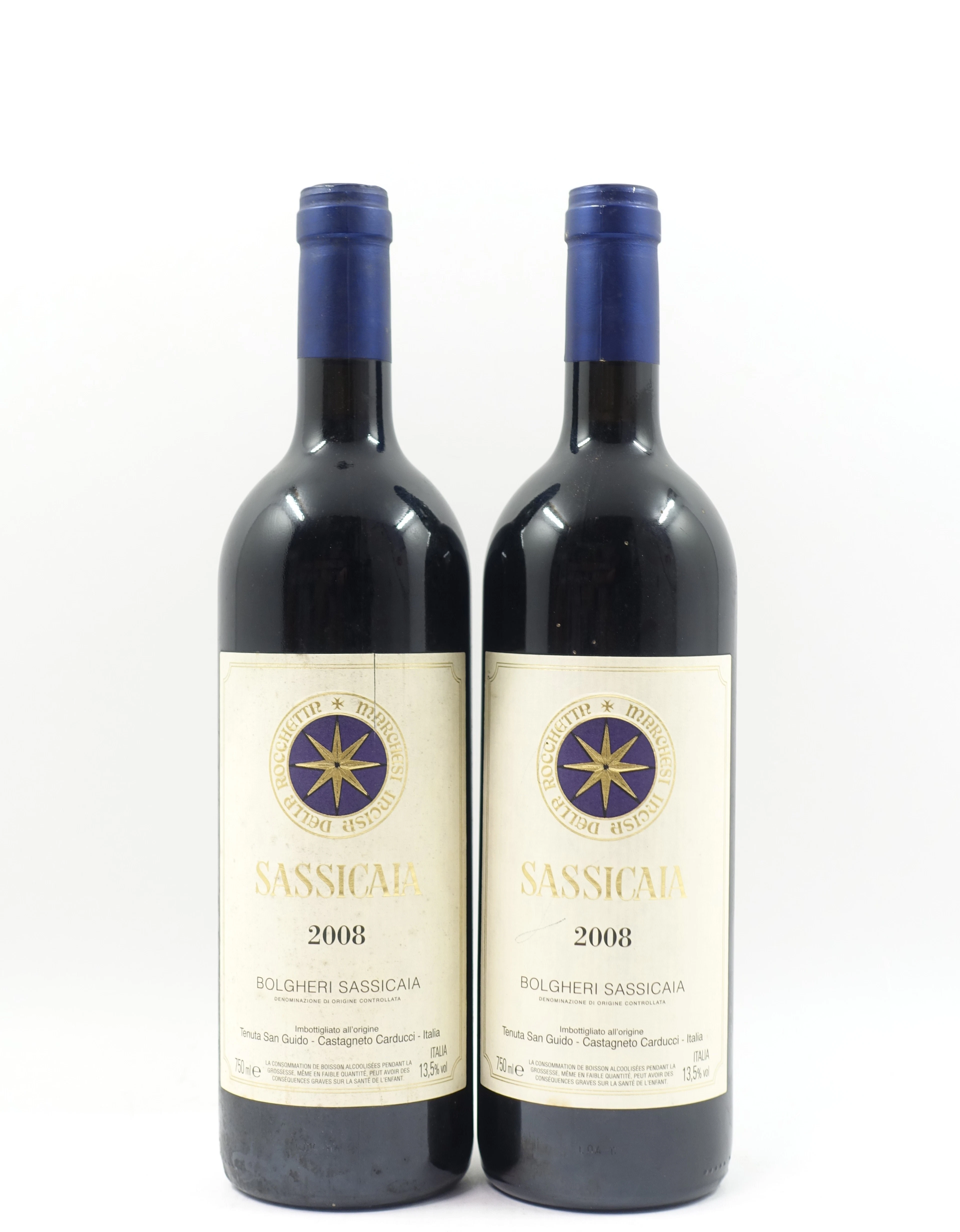 2 bts ITALIE - SASSICAIA 2008 Bolgheri. Tenuta San Guido