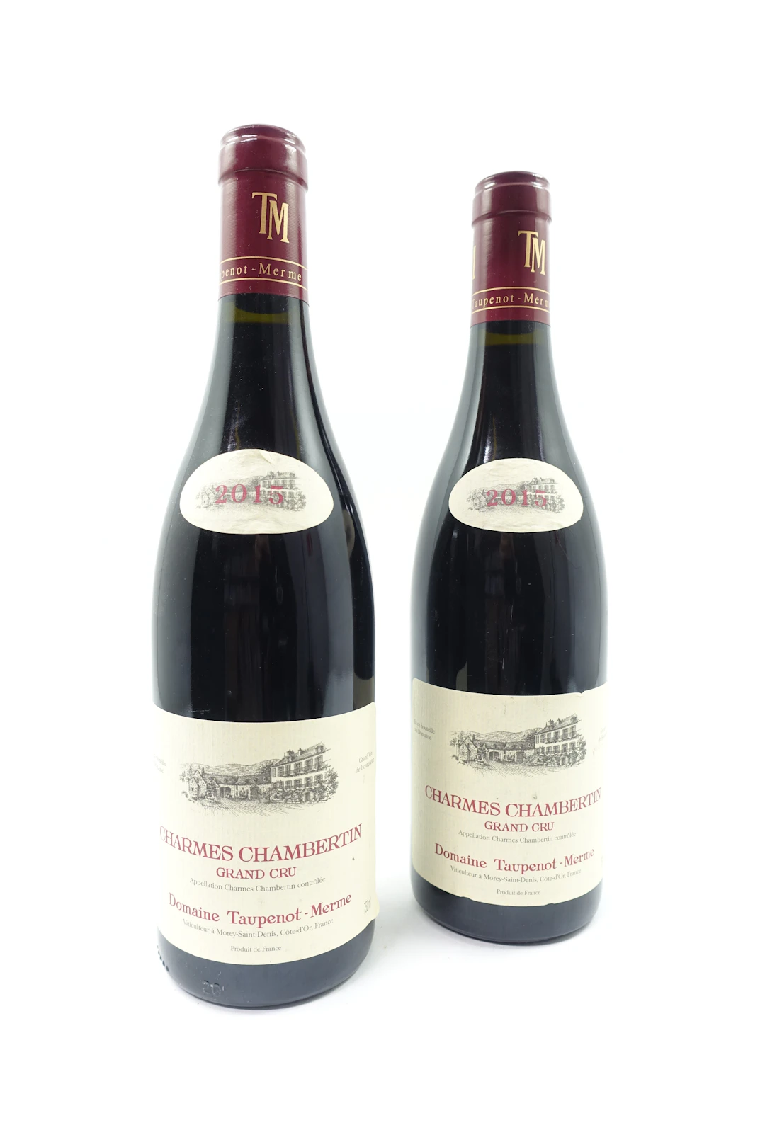 2 bts CHARMES CHAMBERTIN 2015 Grand Cru. Domaine Taupenot Merme