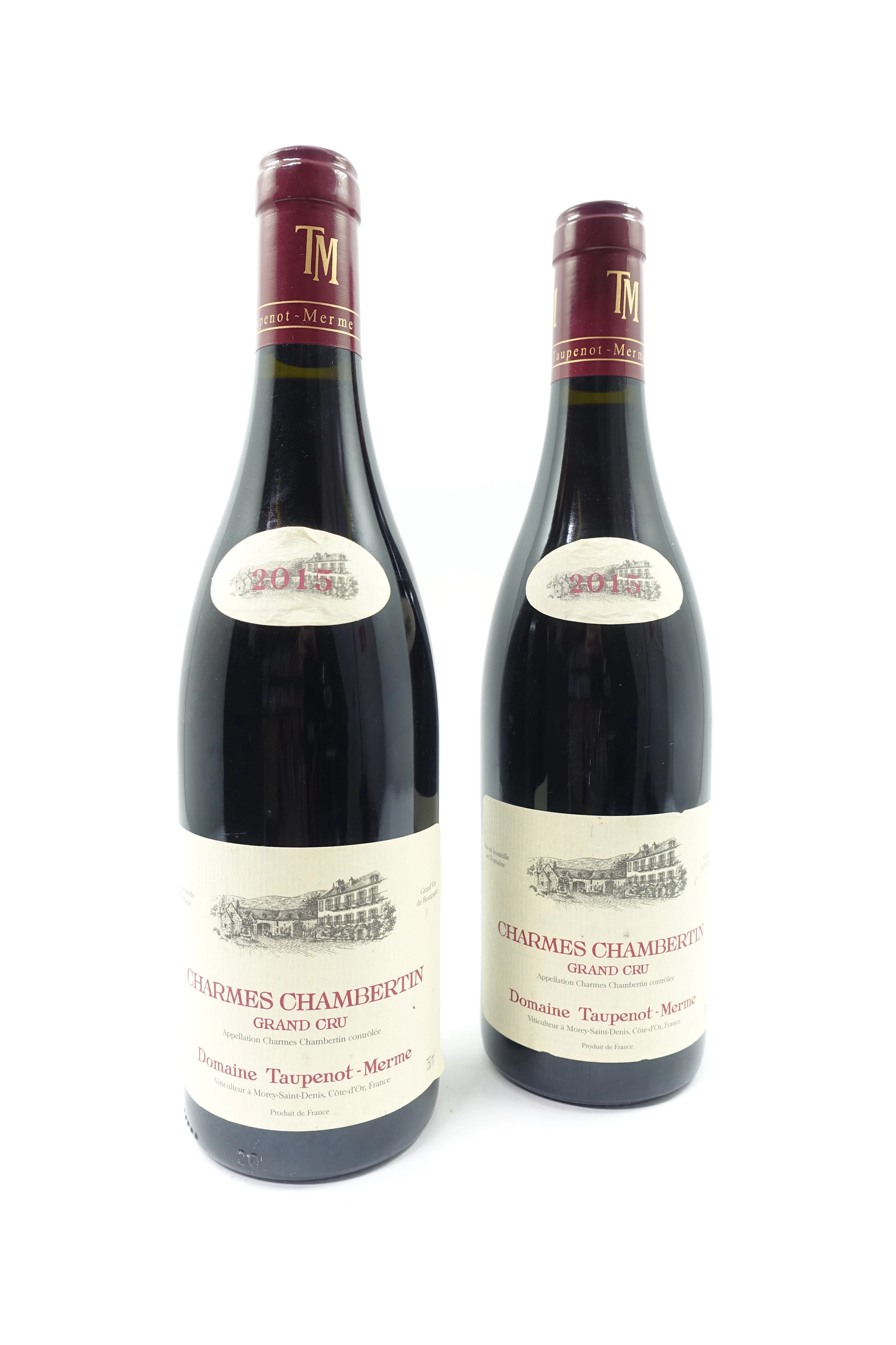 2 bts CHARMES CHAMBERTIN 2015 Grand Cru. Domaine Taupenot Merme