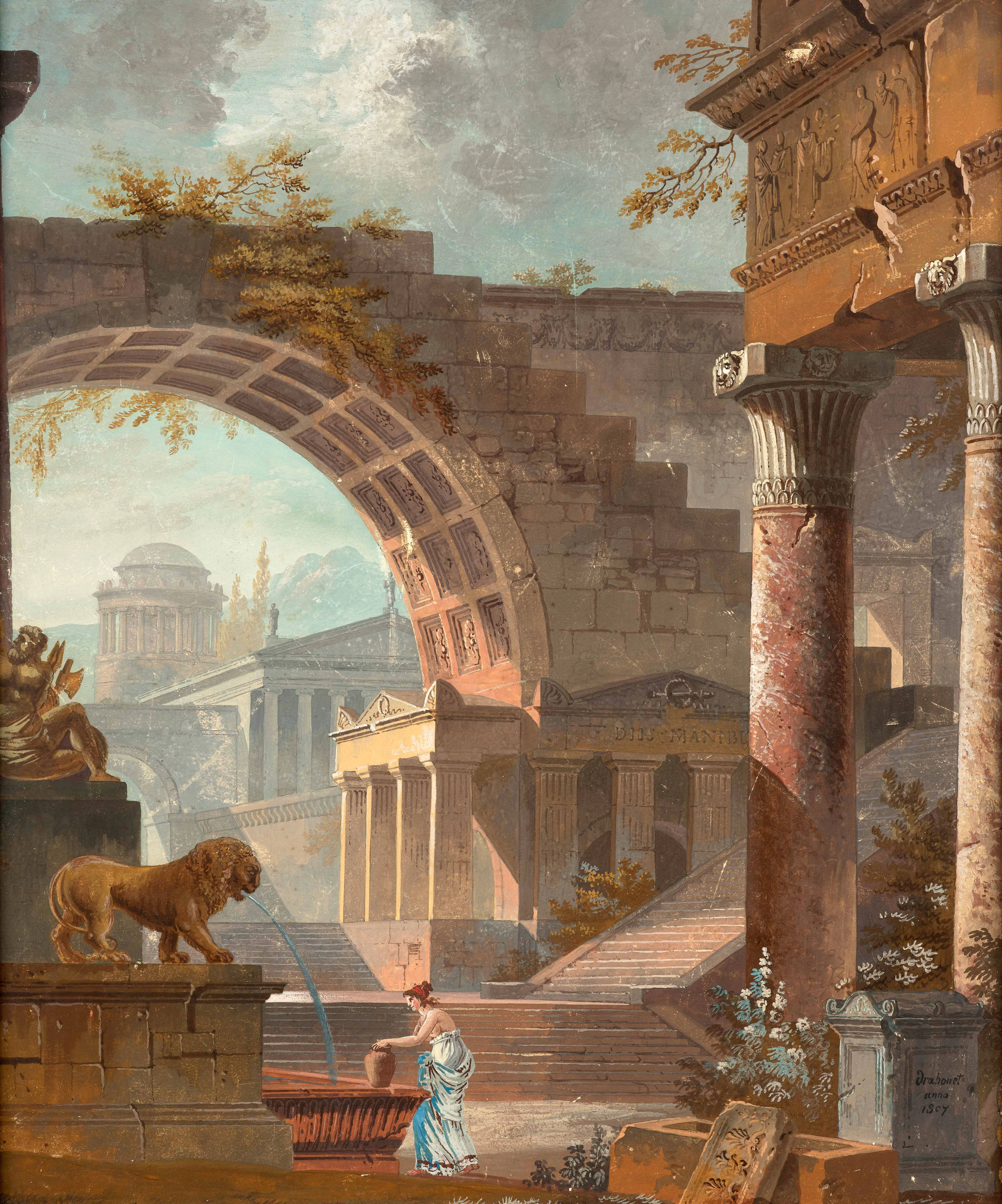 Pierre DRAHONET Boulogne, 1761 – Versailles, 1817 Caprice architectural