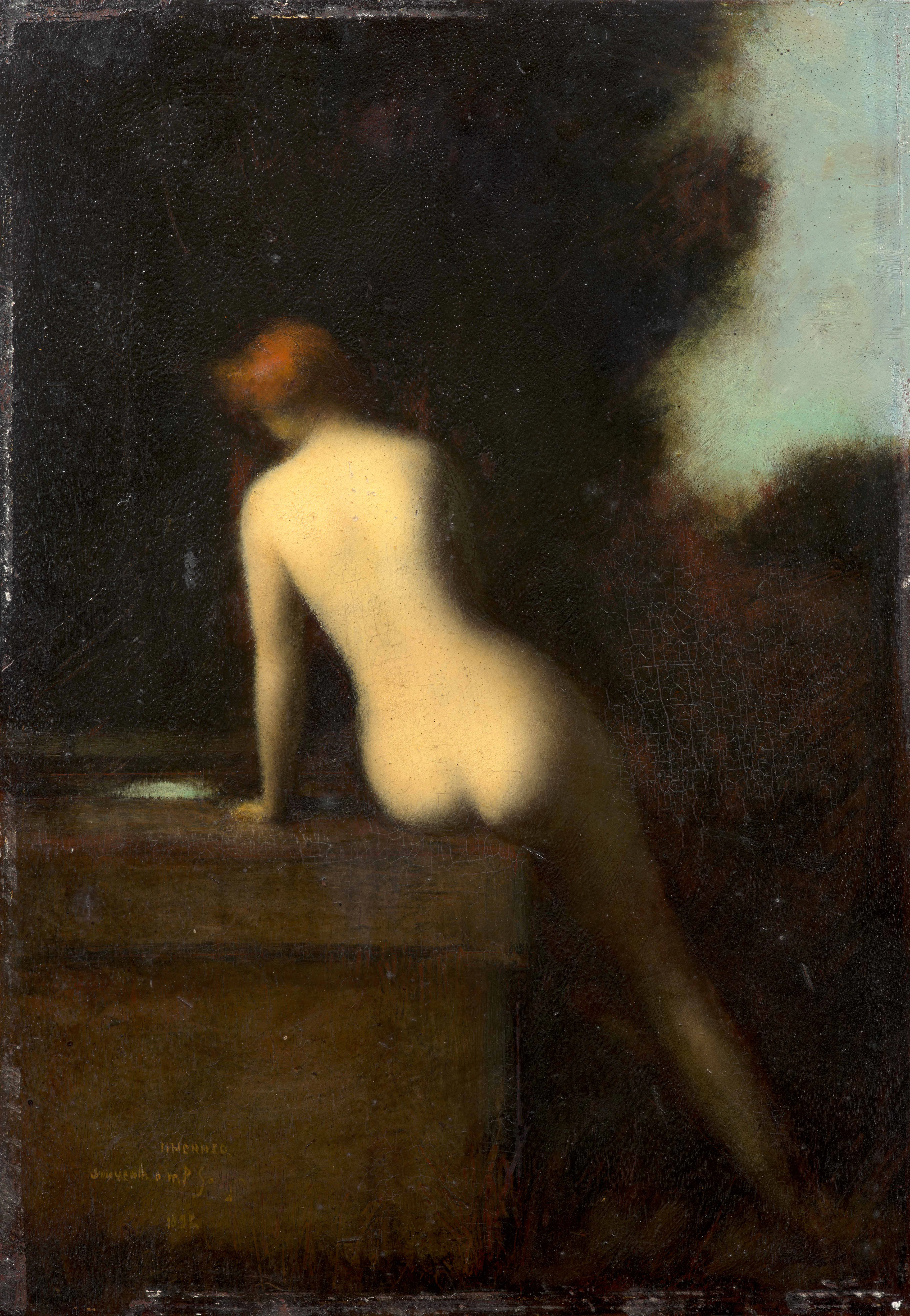 Jean-Jacques HENNER Bernwiller, 1829 - Paris, 1905 La Fontaine. Petite