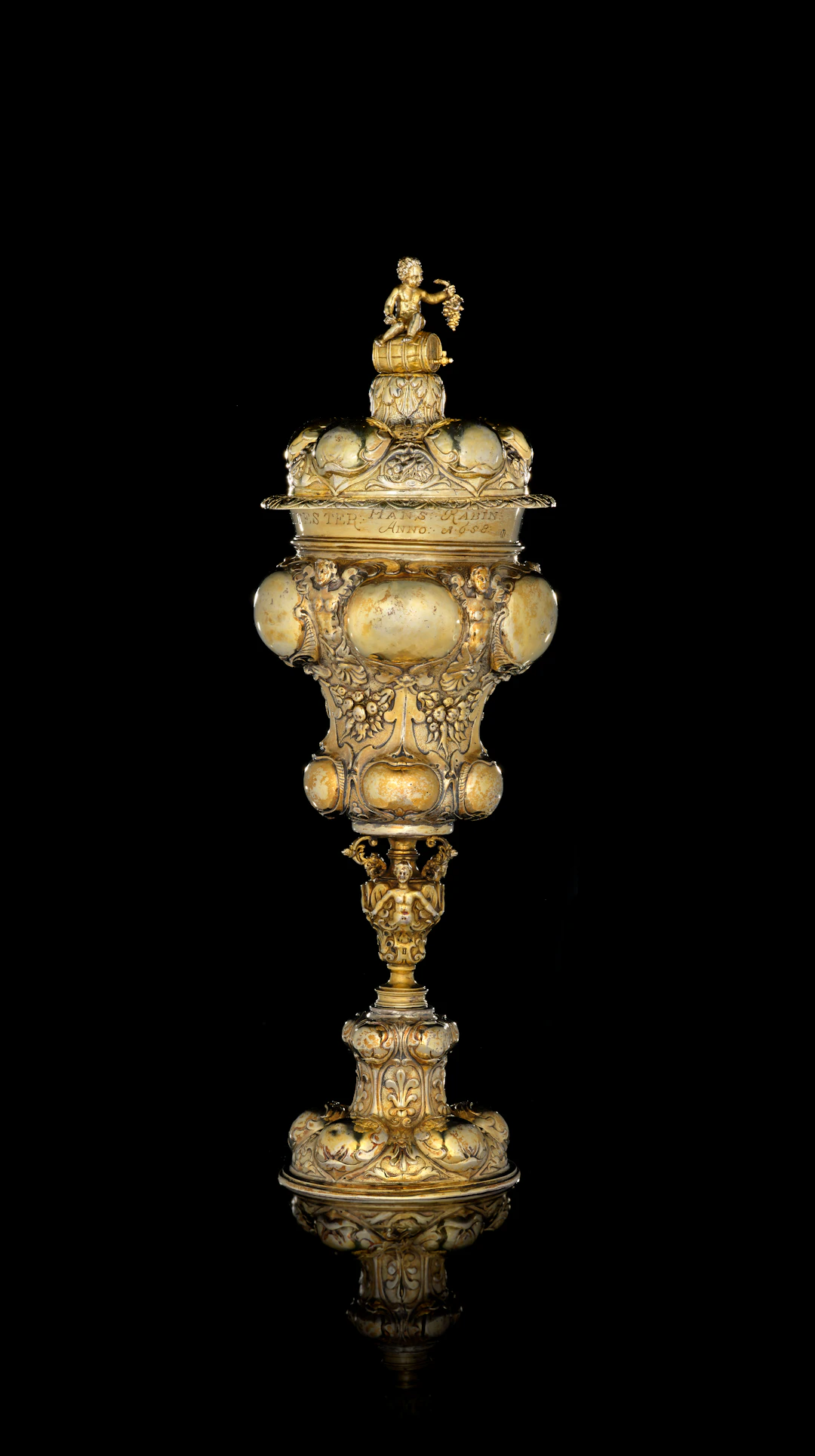 A German silver-gilt welcome horse dealer covered cup, Hans Reiff