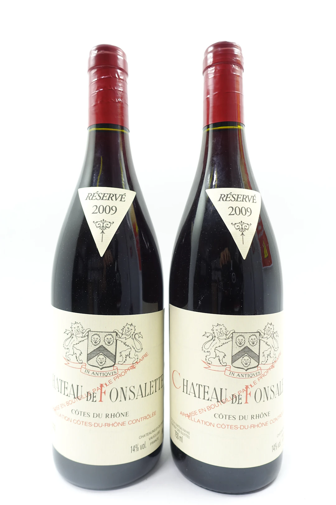 2 bts COTES DU RHONE 2009 Château de Fonsalette
