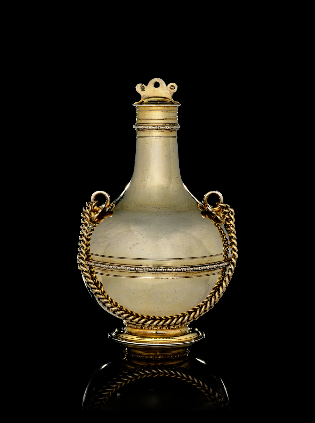 A German silver-gilt flask, David I Schwestermüller, Augsburg, circa 1650-1670