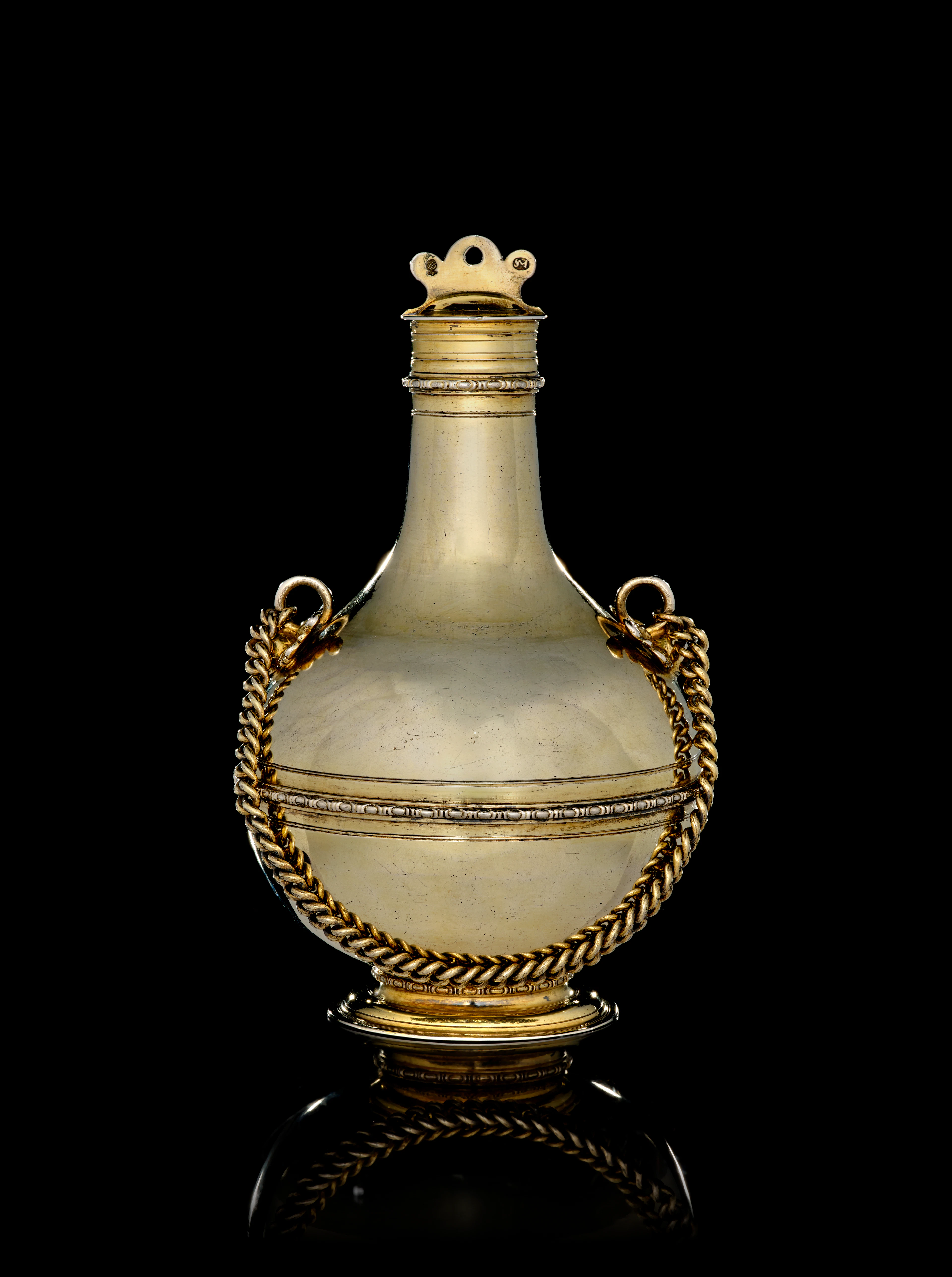 A German silver-gilt flask, David I Schwestermüller, Augsburg, circa 1650-1670