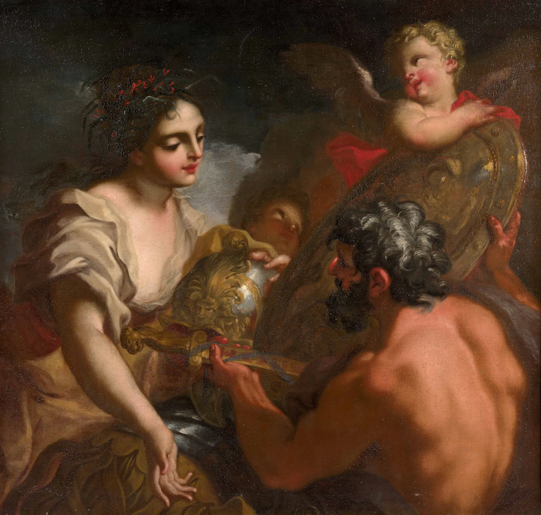 Antonio BALESTRA Vérone, 1666-1740 Vulcain remettant à Thétis les