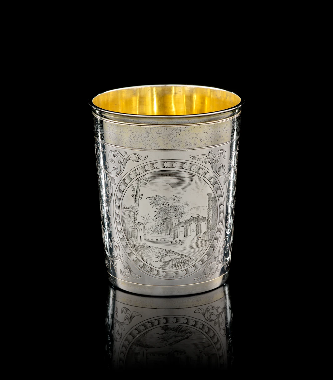 A German parcel-gilt silver beaker, Paul Solanier, Augsburg, 1697-1699
