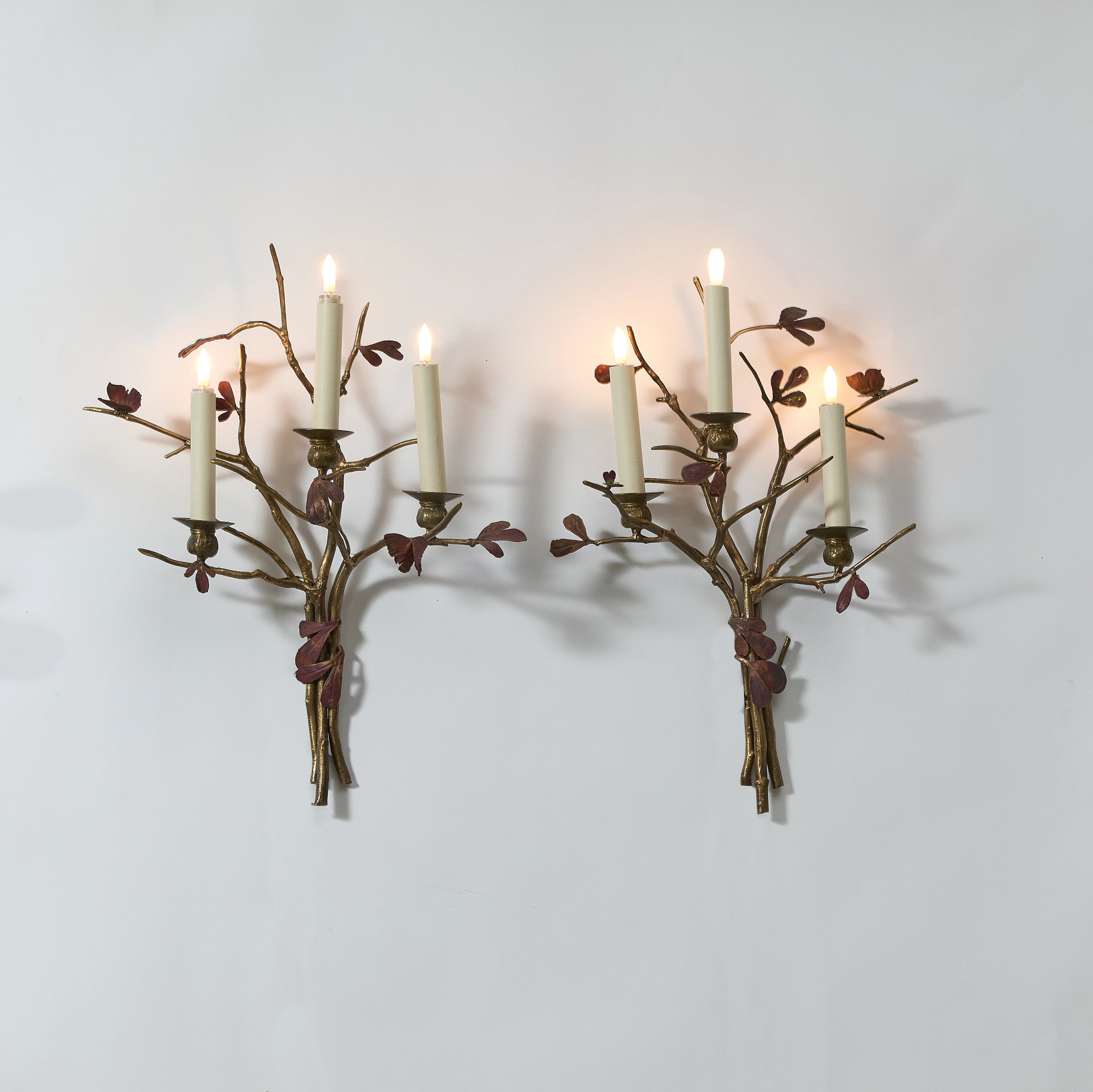 Claude LALANNE 1925-2019 Paire d’appliques « Structure végétale »