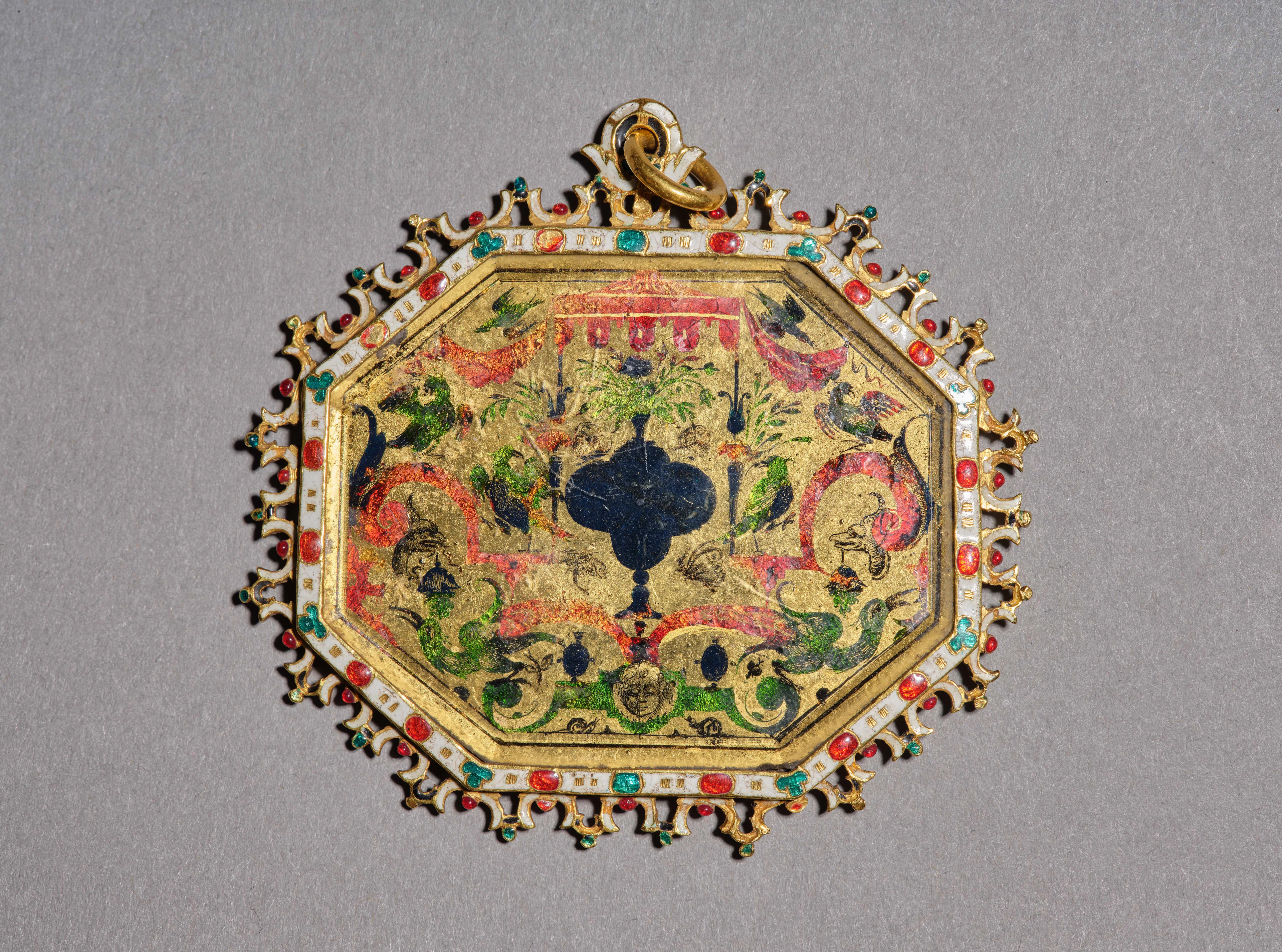 MIROIR PORTATIF, LA PLAQUE ARRIÈRE XVIIe SIÈCLE, ATTRIBUÉE A VICTOR