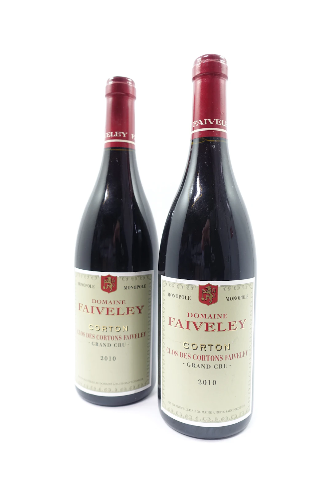 2 bts CORTON CLOS DES CORTONS 2010 Grand Cru Monopole. Domaine Faiveley