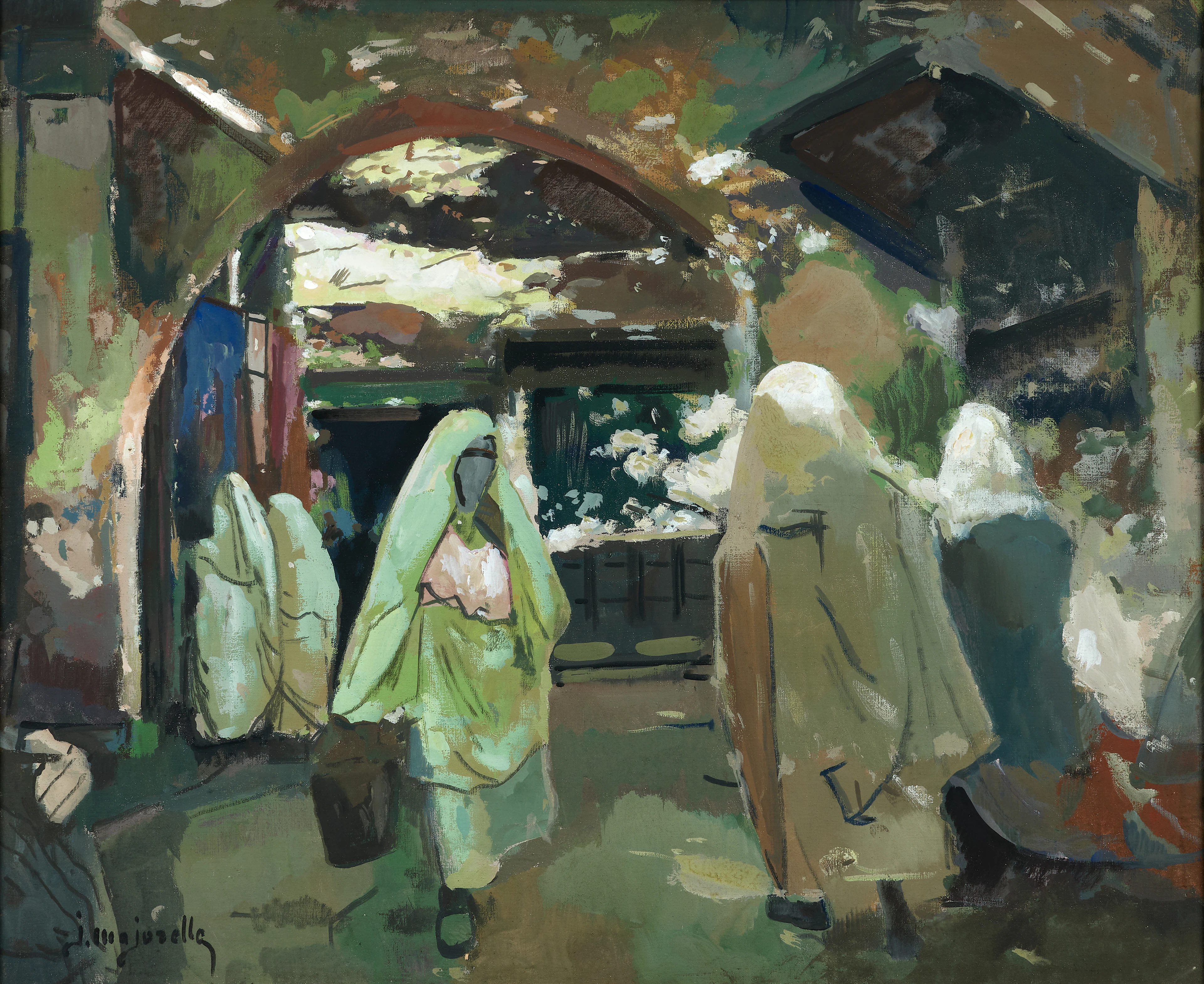 Jacques MAJORELLE 1886-1962 Femmes dans les souks, Marrakech - circa 1950-1955
