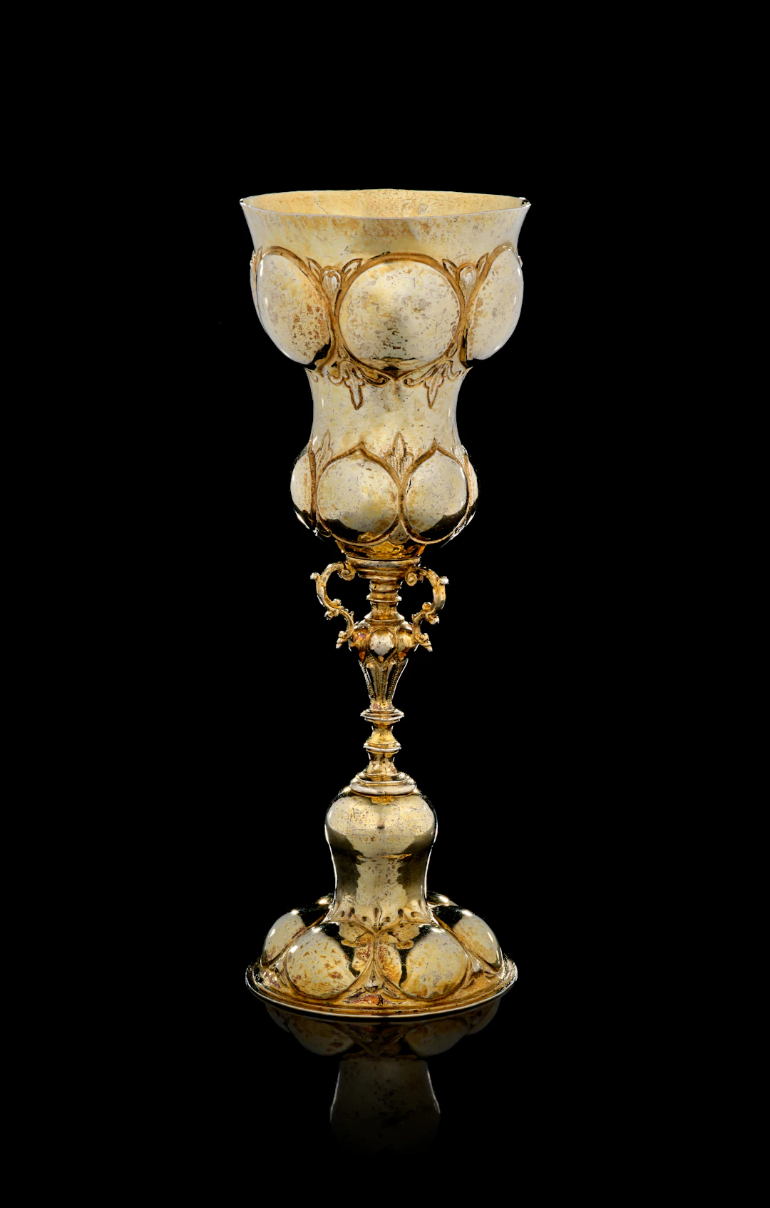 A French parcel-gilt silver cup, unidentified maker, Guebwiller, end