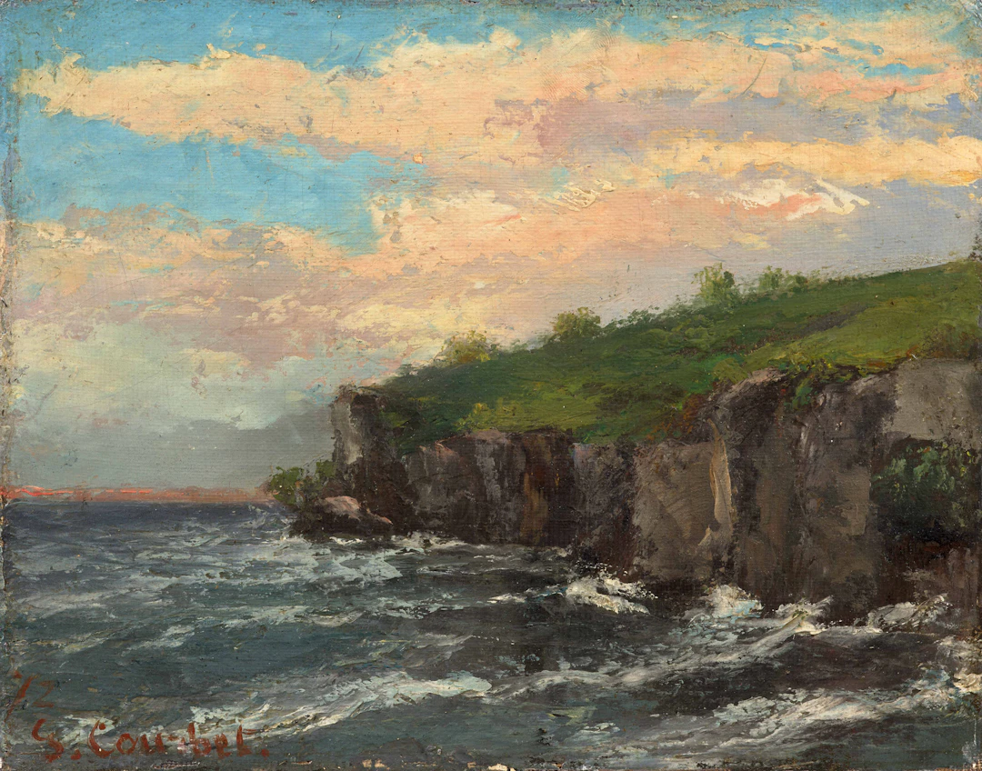 Gustave COURBET 1819 - 1877 Petite falaise à droite, s’avançant vers