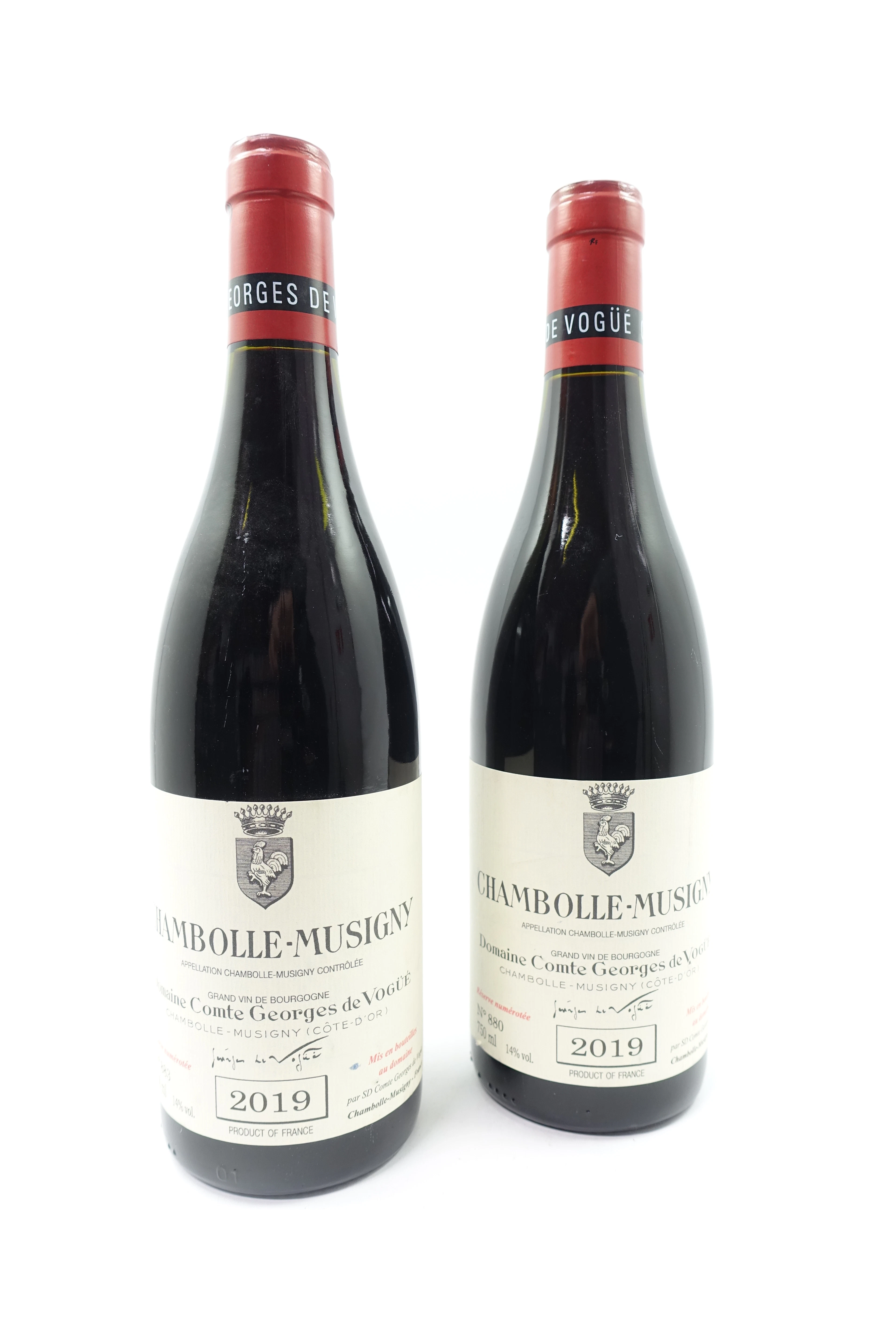 2 bts CHAMBOLLE MUSIGNY 2019 Domaine Comte Georges de Vogüé