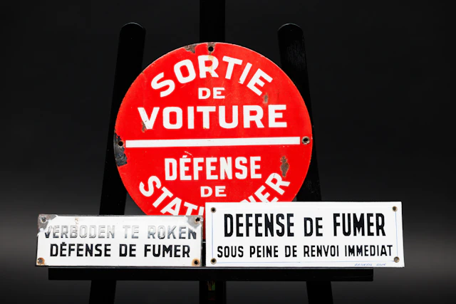 Enameled “No Entry” Signs No reserve