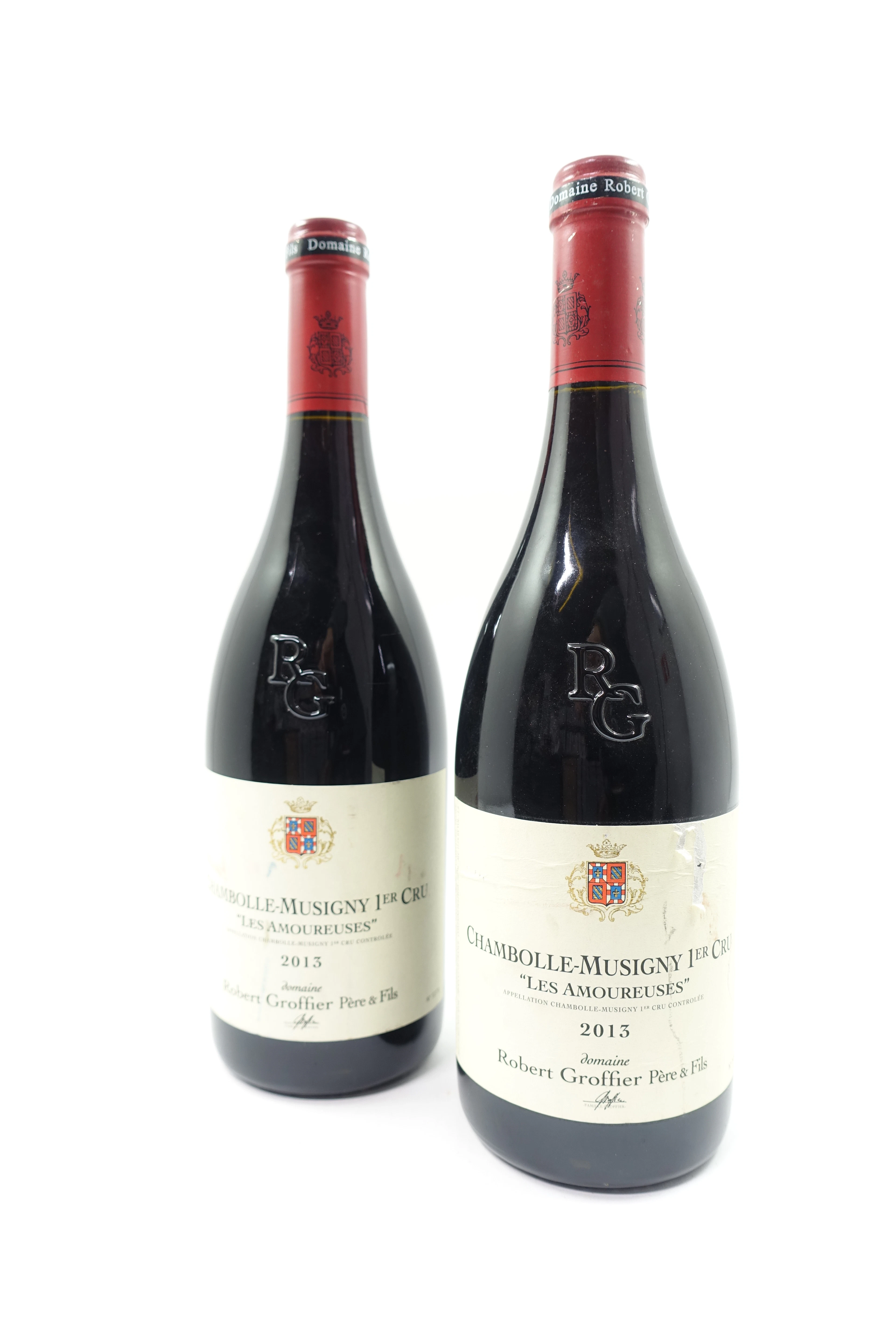 2 bts CHAMBOLLE MUSIGNY 2013 1er Cru Les Amoureuses. Domaine Robert