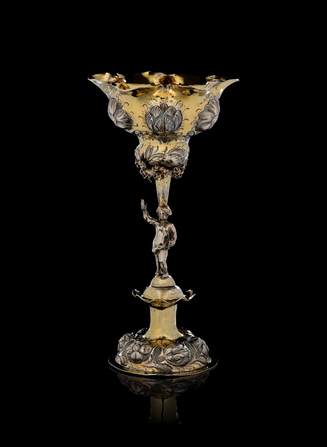 A German parcel-gilt silver cup, Christoph Leipzig, Augsburg, 1651-1654