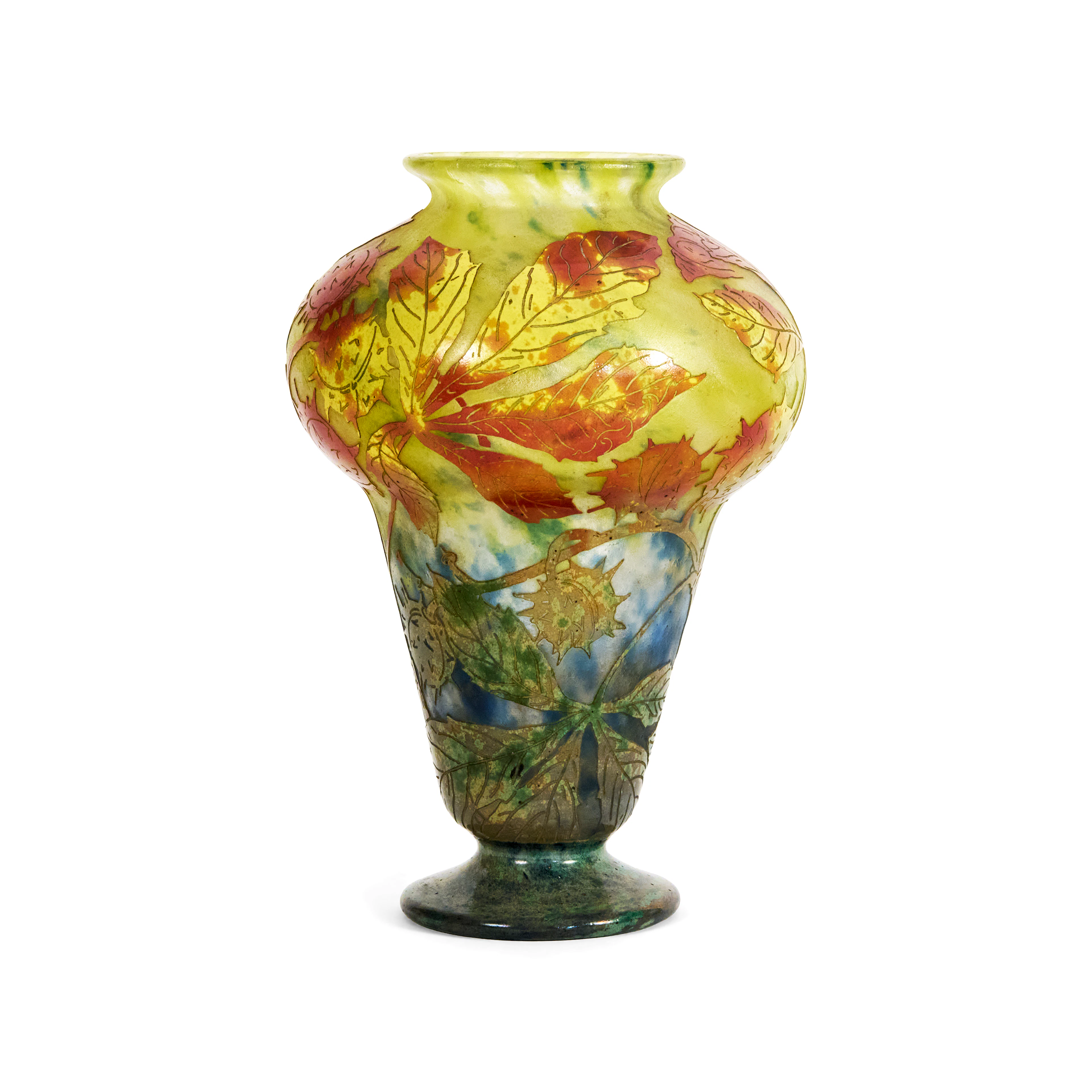 DAUM Nancy Vase de forme balustre sur piédouche