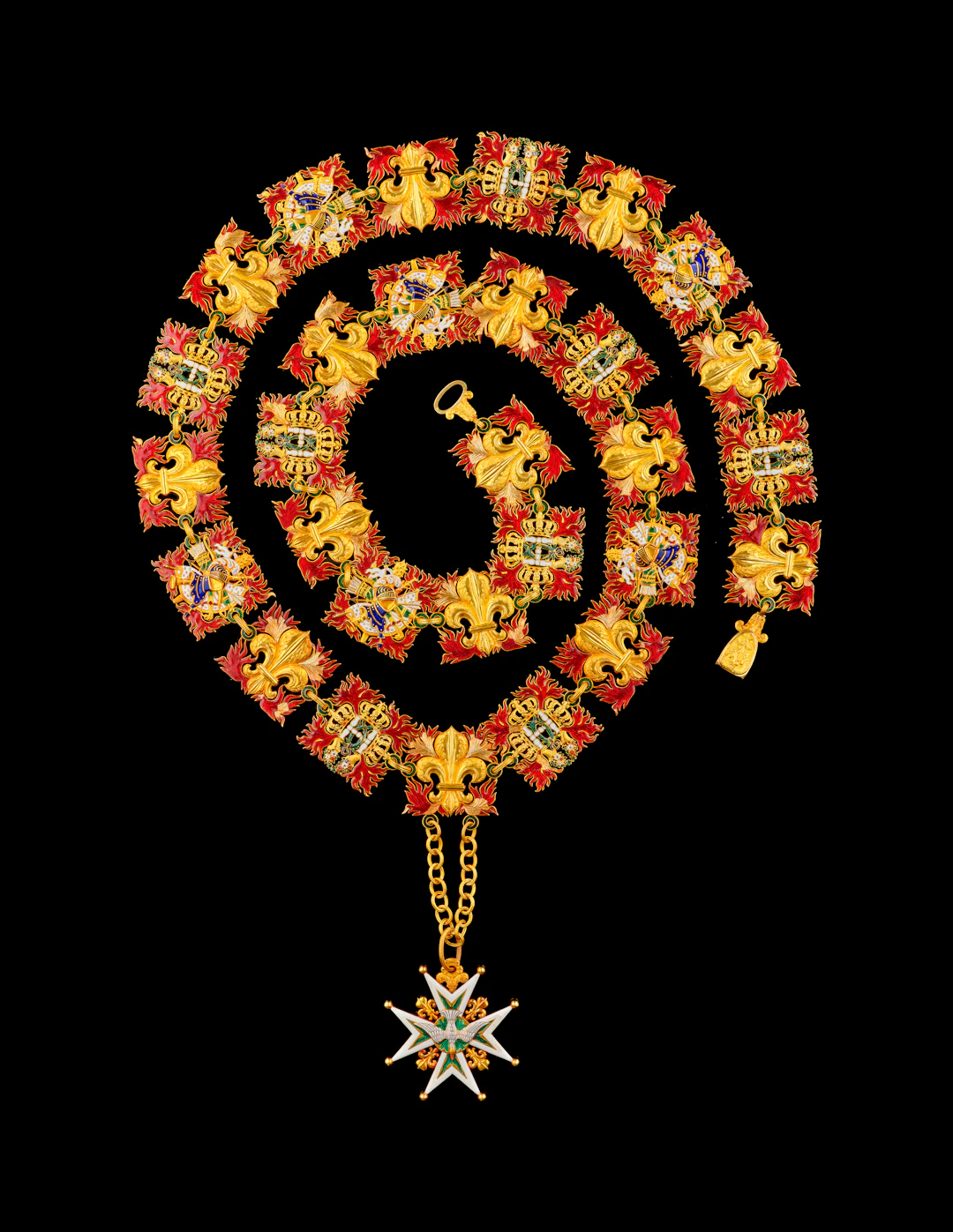 RARE COLLIER DE L’ORDRE DU SAINT ESPRIT D’ÉPOQUE RESTAURATION, VERS 1825