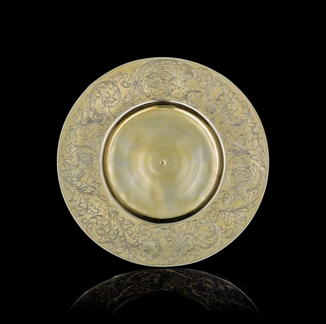 A German silver-gilt plate, Johann Christoph I Treffler, Augsburg, 1695-1699