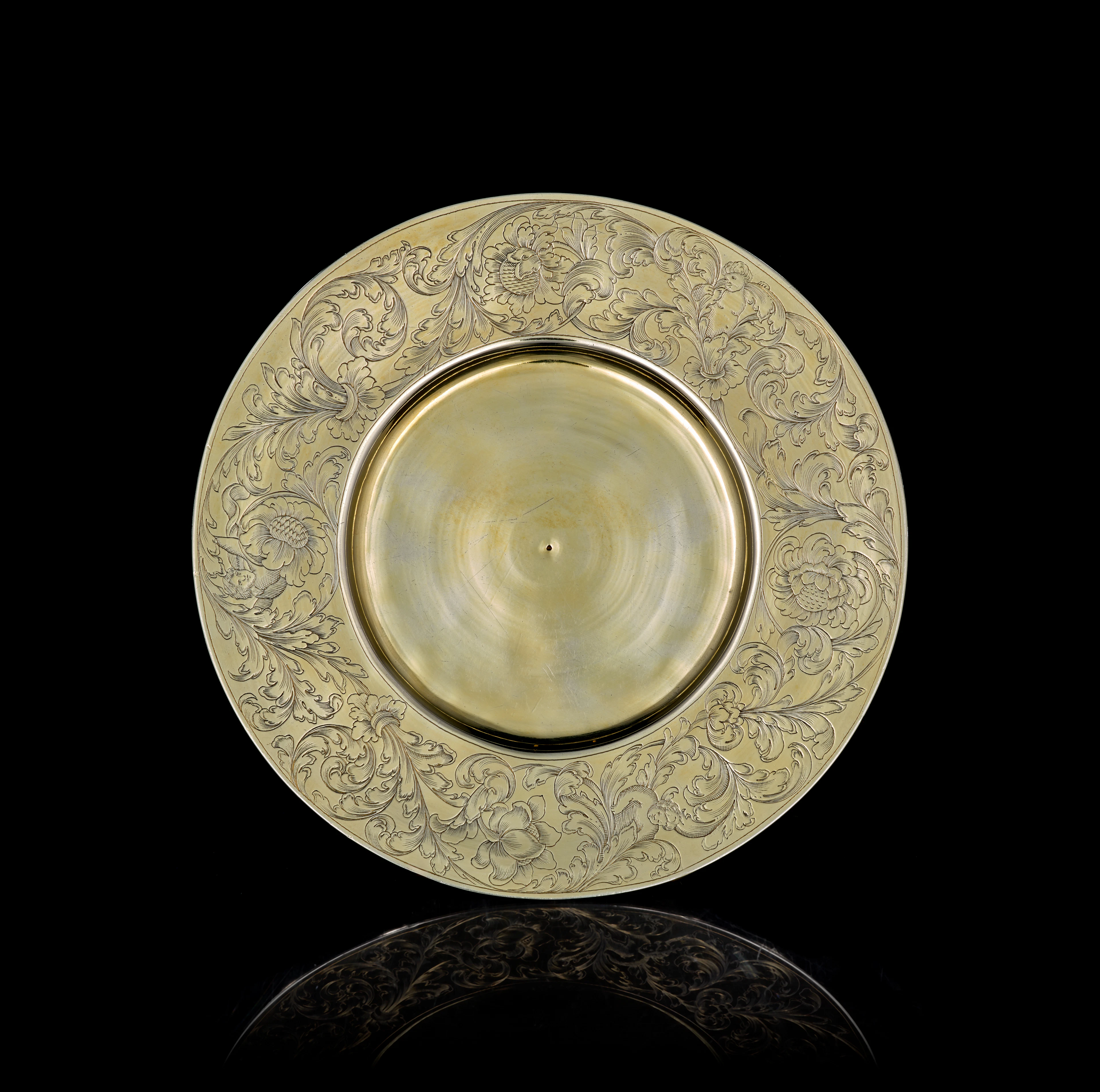 A German silver-gilt plate, Johann Christoph I Treffler, Augsburg, 1695-1699