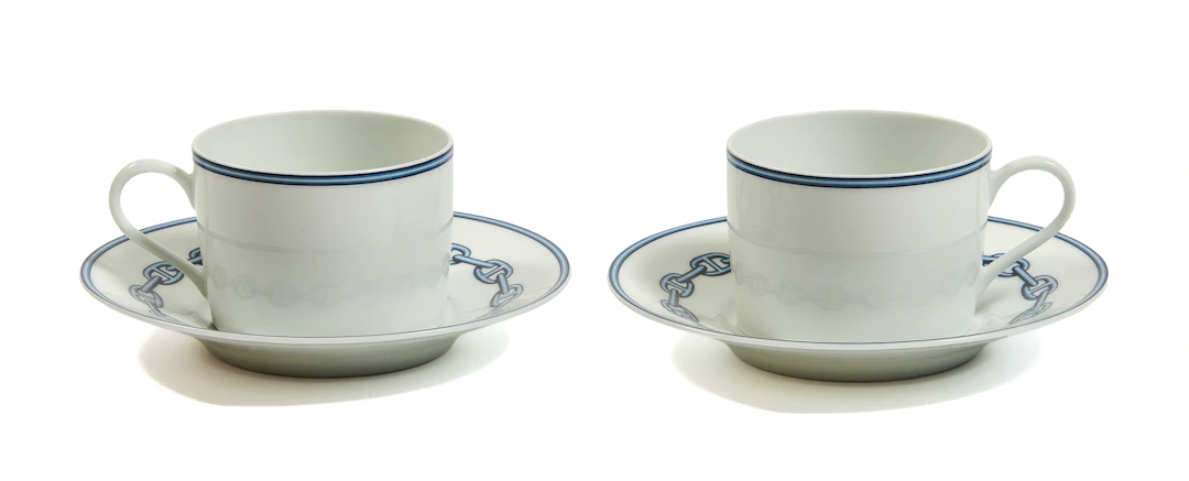 HERMÈS CHAINE D'ANCRE Pair of breakfast cup and saucer