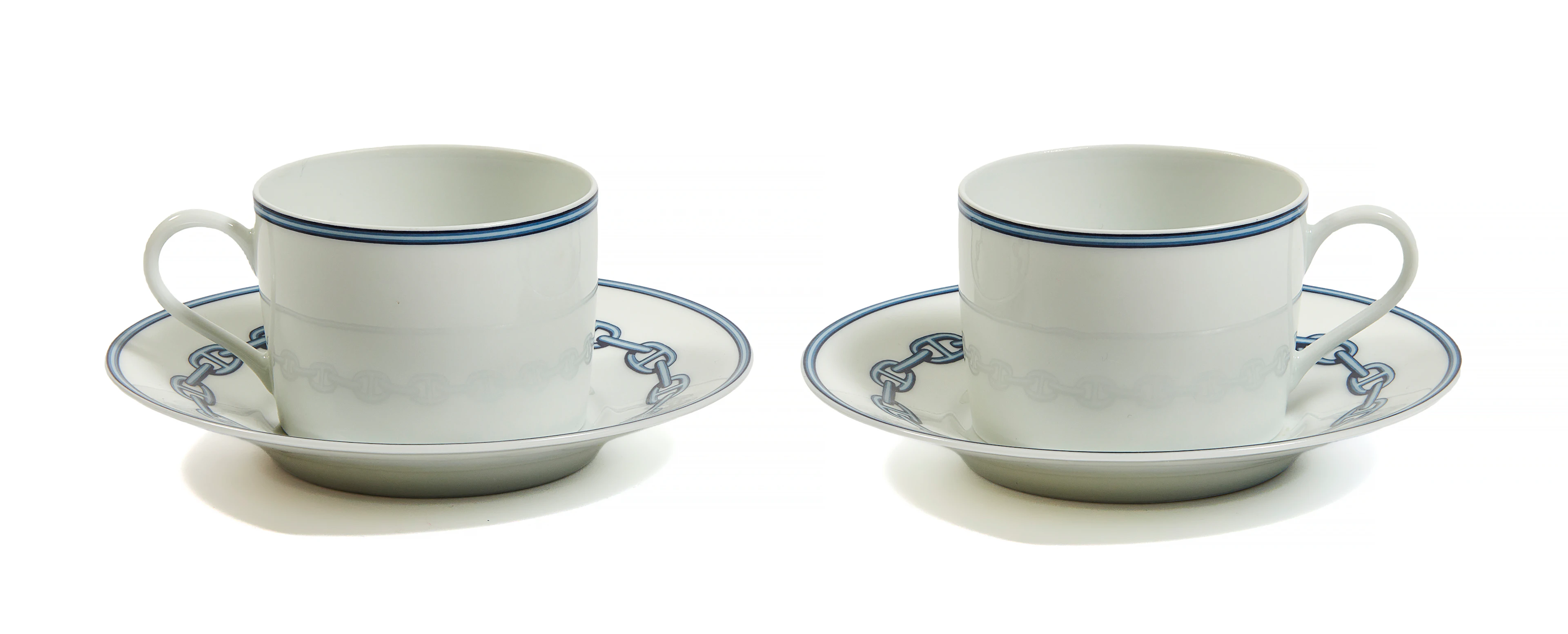 HERMÈS CHAINE D'ANCRE Pair of breakfast cup and saucer