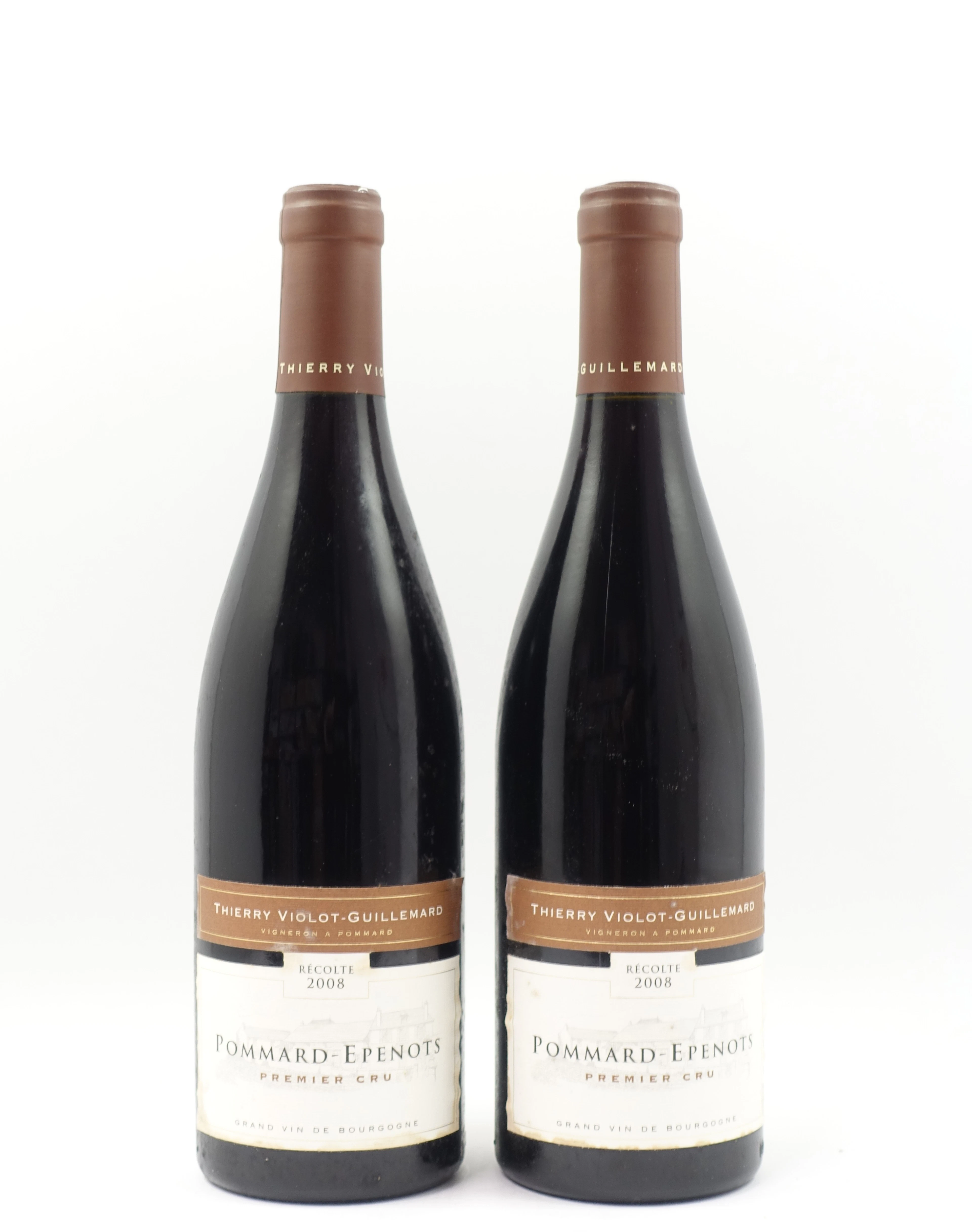 2 bts POMMARD 2008 1er cru Epenots. Thierry Viollot Guillemard