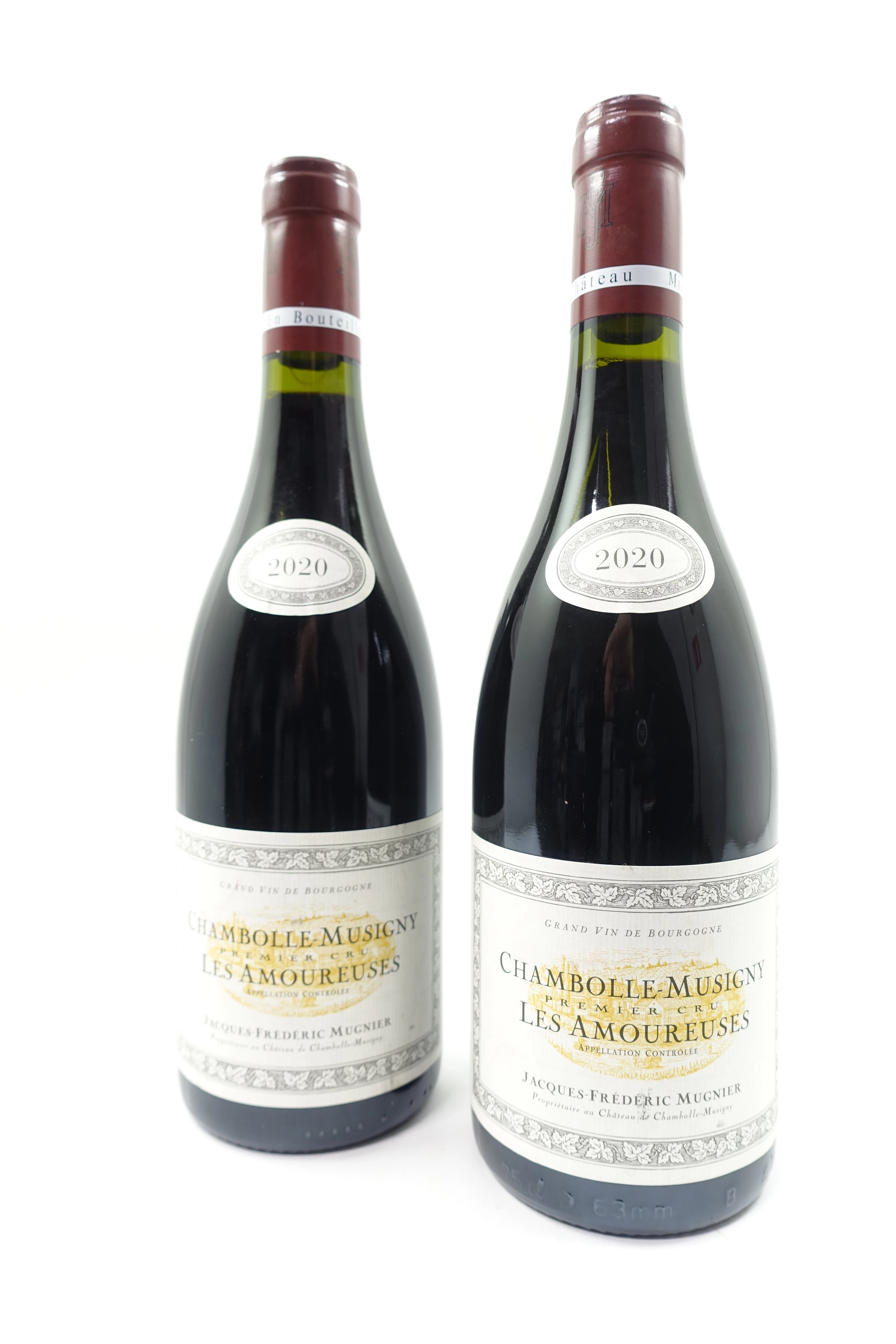 2 bts CHAMBOLLE MUSIGNY 2020 1er Cru Les Amoureuses. Jacques Frédéric Mugnier