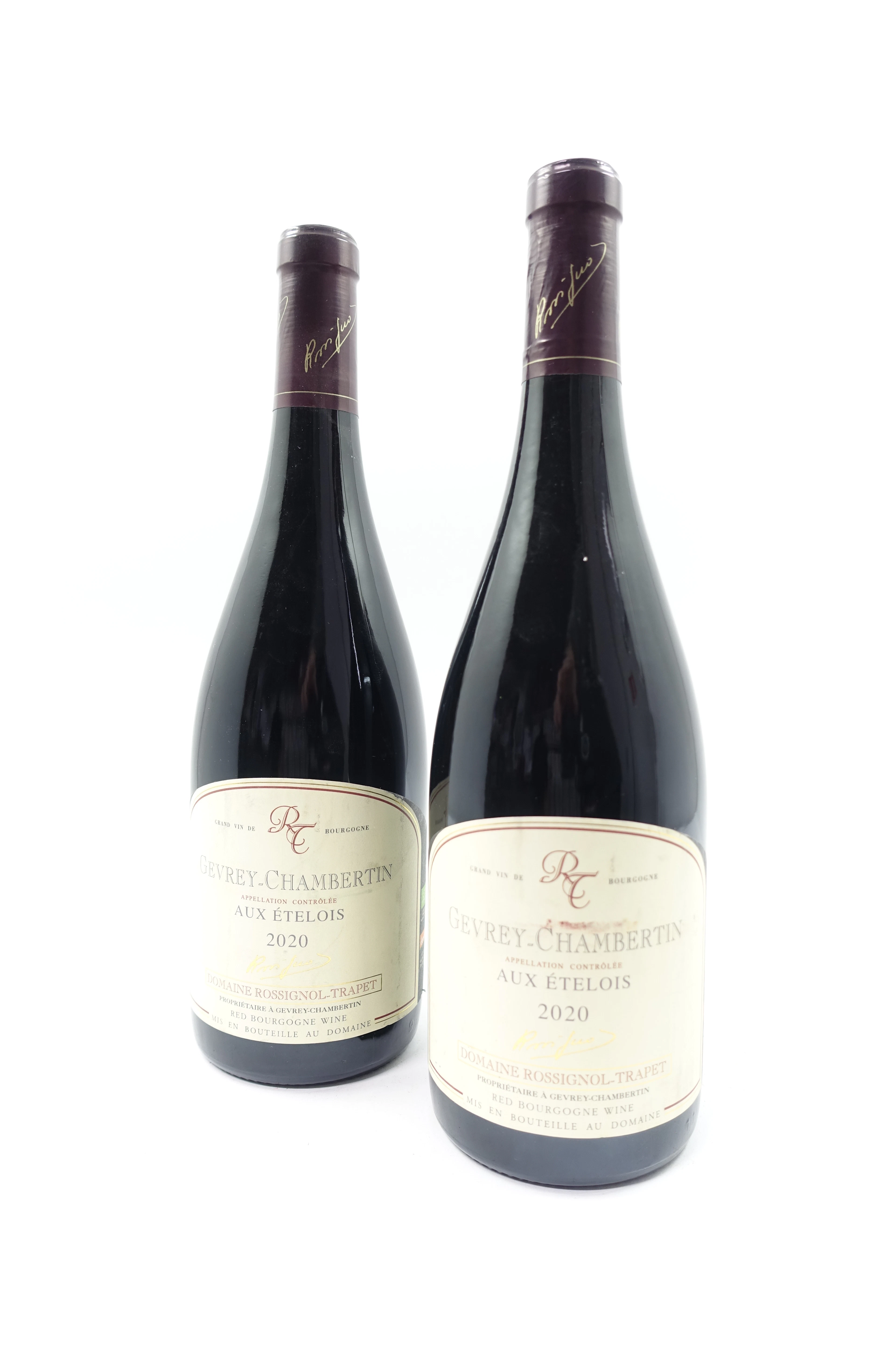 2 bts GEVREY CHAMBERTIN 2020 Aux Etelois. Domaine Rossignol-Trapet