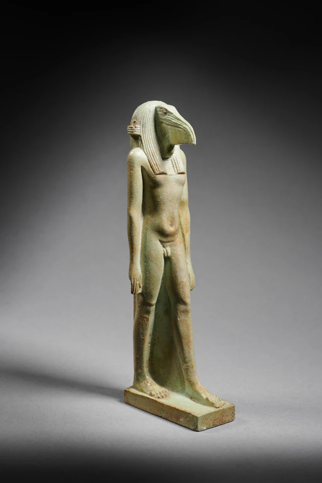 An Egyptian faience amulet of Thoth