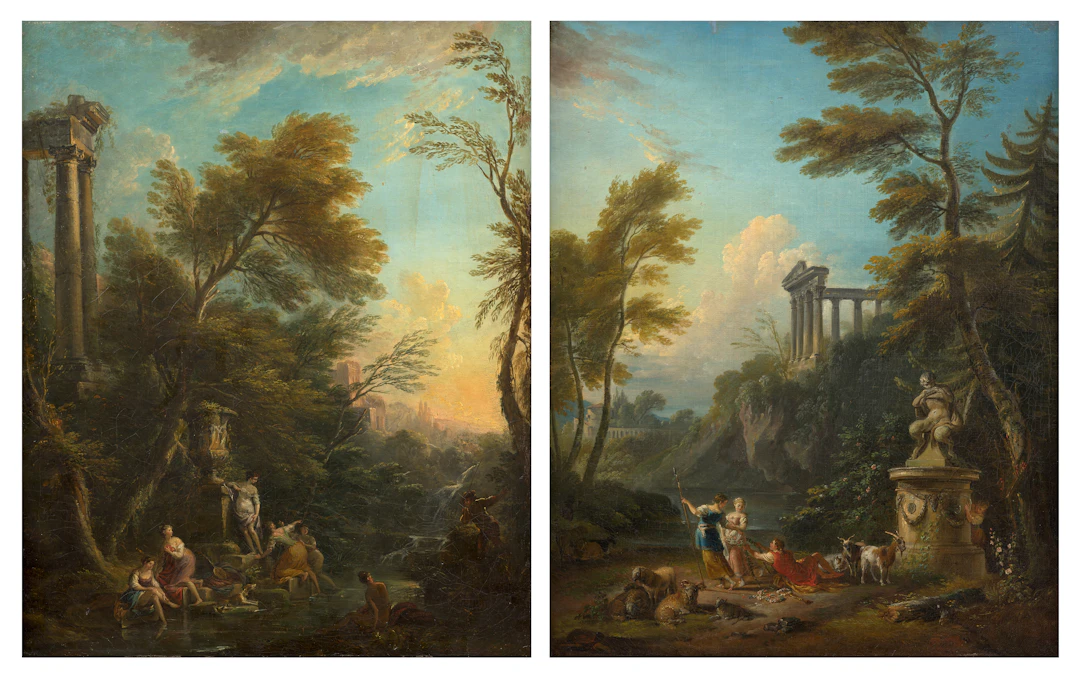 Jean-Baptiste LALLEMAND Dijon, 1716 - Paris, 1803 Baigneuses surprises