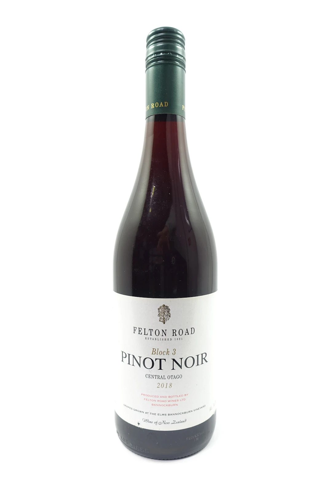 1 bt NOUVELLE ZELANDE - FELTON ROAD 2018 Pinot Noir. Block 3. Central Otago