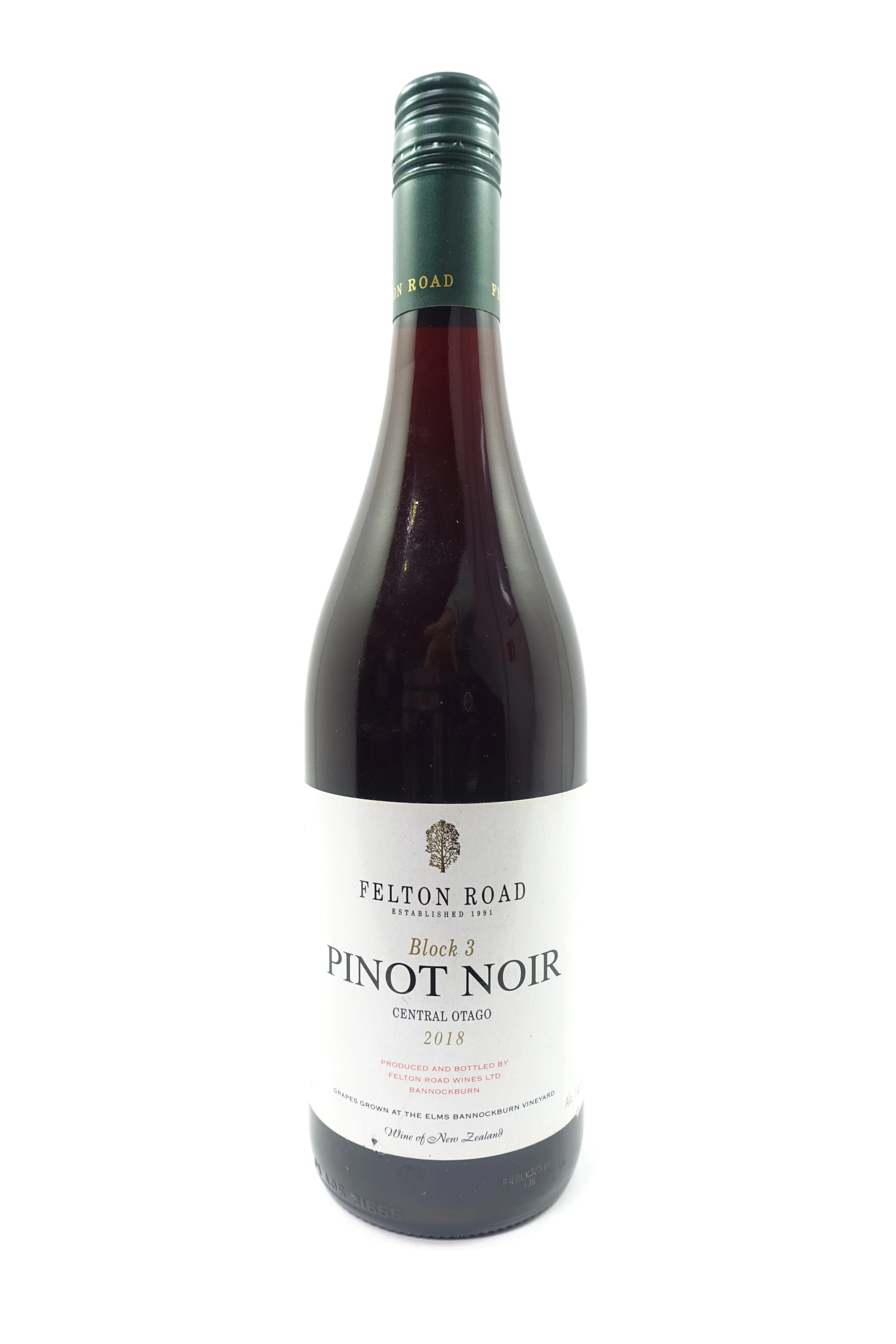 1 bt NOUVELLE ZELANDE - FELTON ROAD 2018 Pinot Noir. Block 3. Central Otago