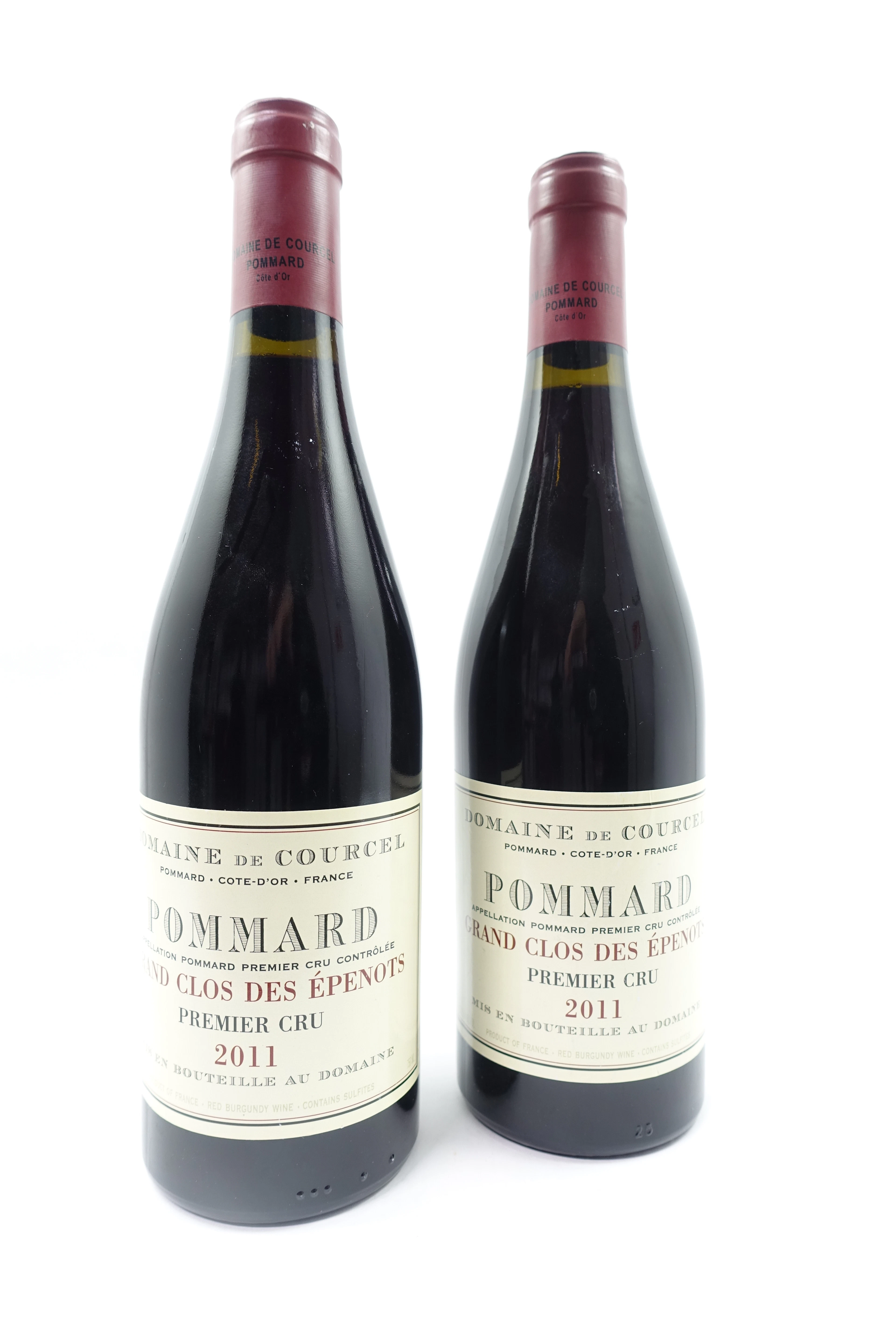 2 bts POMMARD 2011 1er Cru Grand Clos des Epenots. Domaine de Courcel