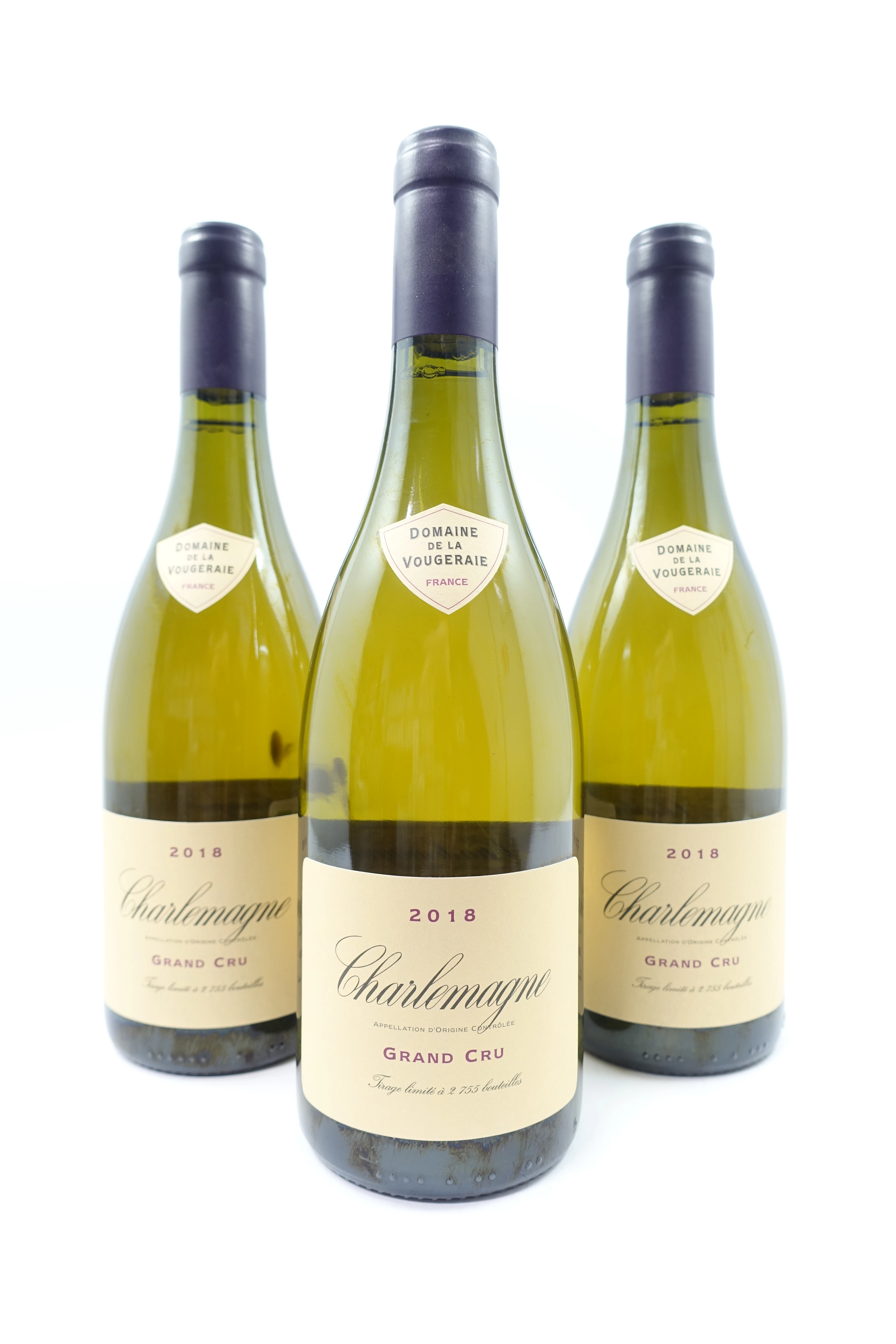 3 bts CORTON CHARLEMAGNE 2018 Grand Cru. Domaine de la Vougeraie
