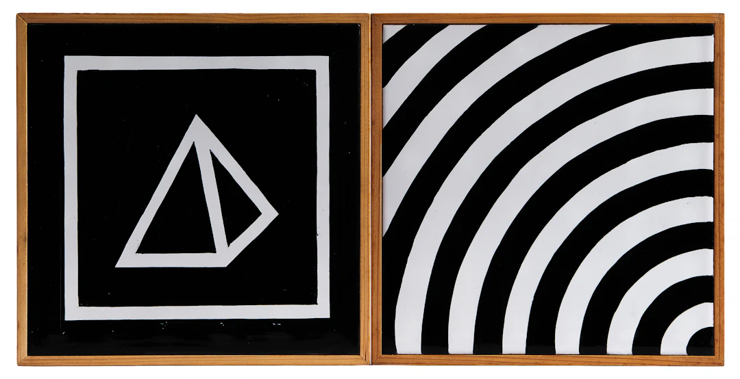 Sol LEWITT 1928-2007 Paire de carreaux "Isometric Drawing" - 1986