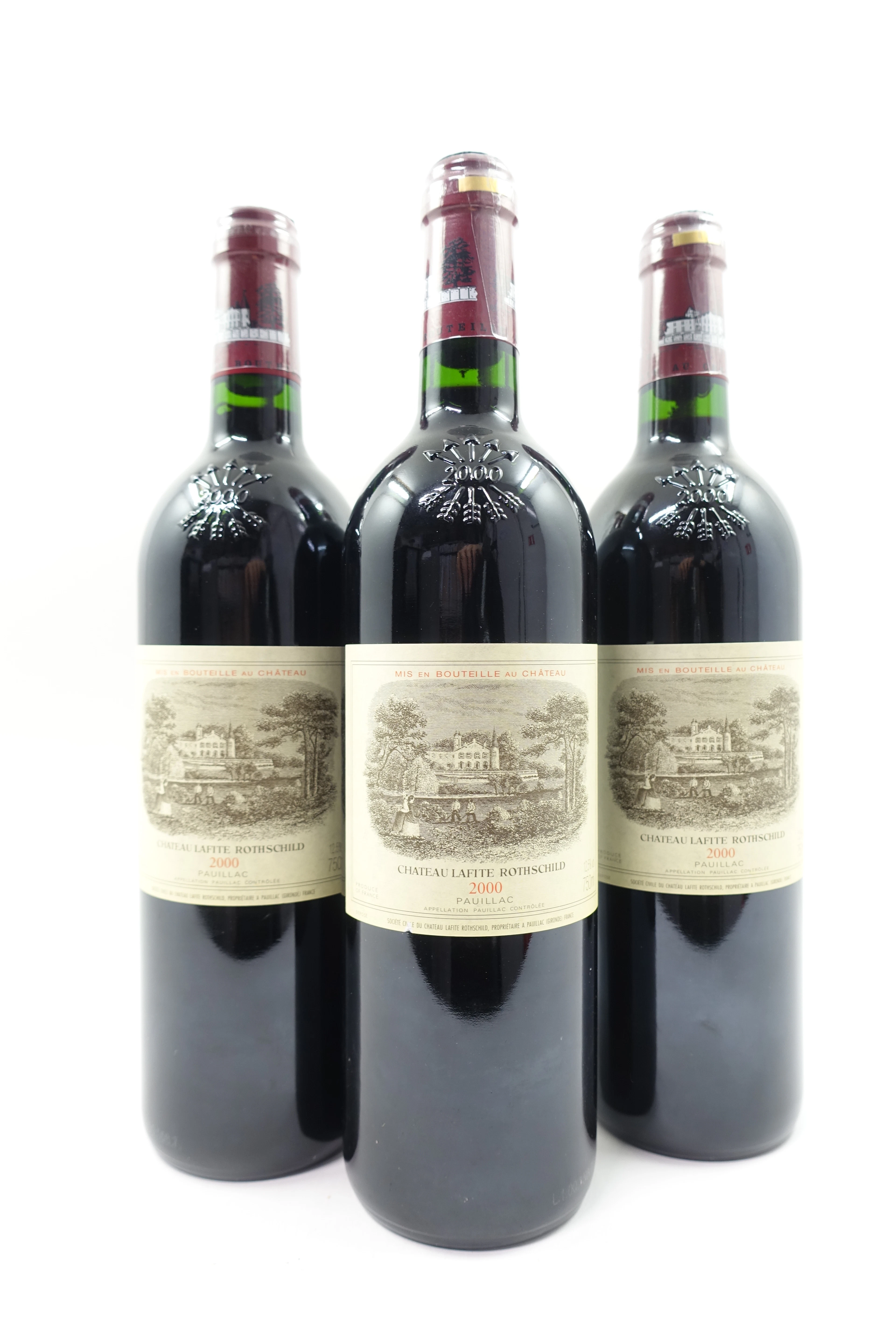 3 bts CH LAFITE ROTHSCHILD 2000 1er GC Pauillac