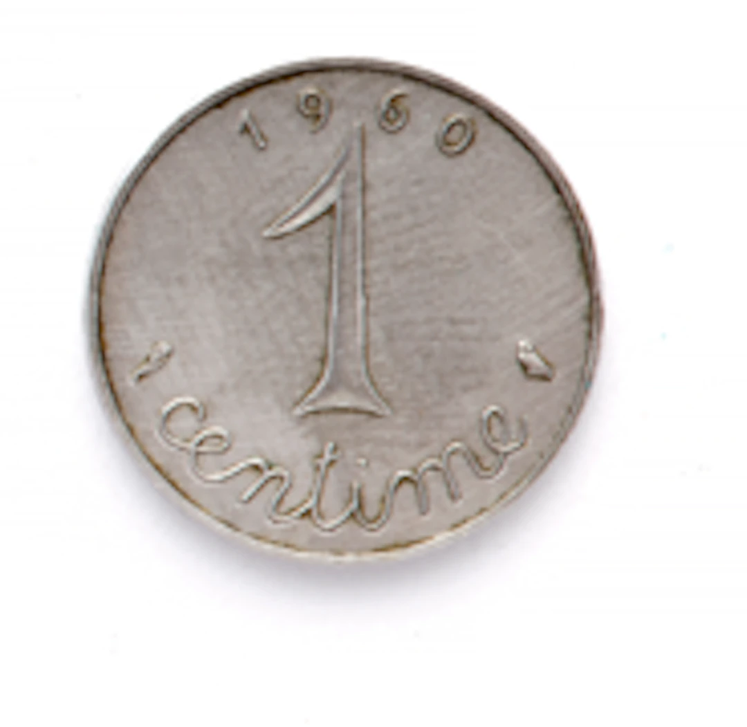 Ve RÉPUBLIQUE (1958 à nos jours). Épreuve grand module de 1 centime 1960.