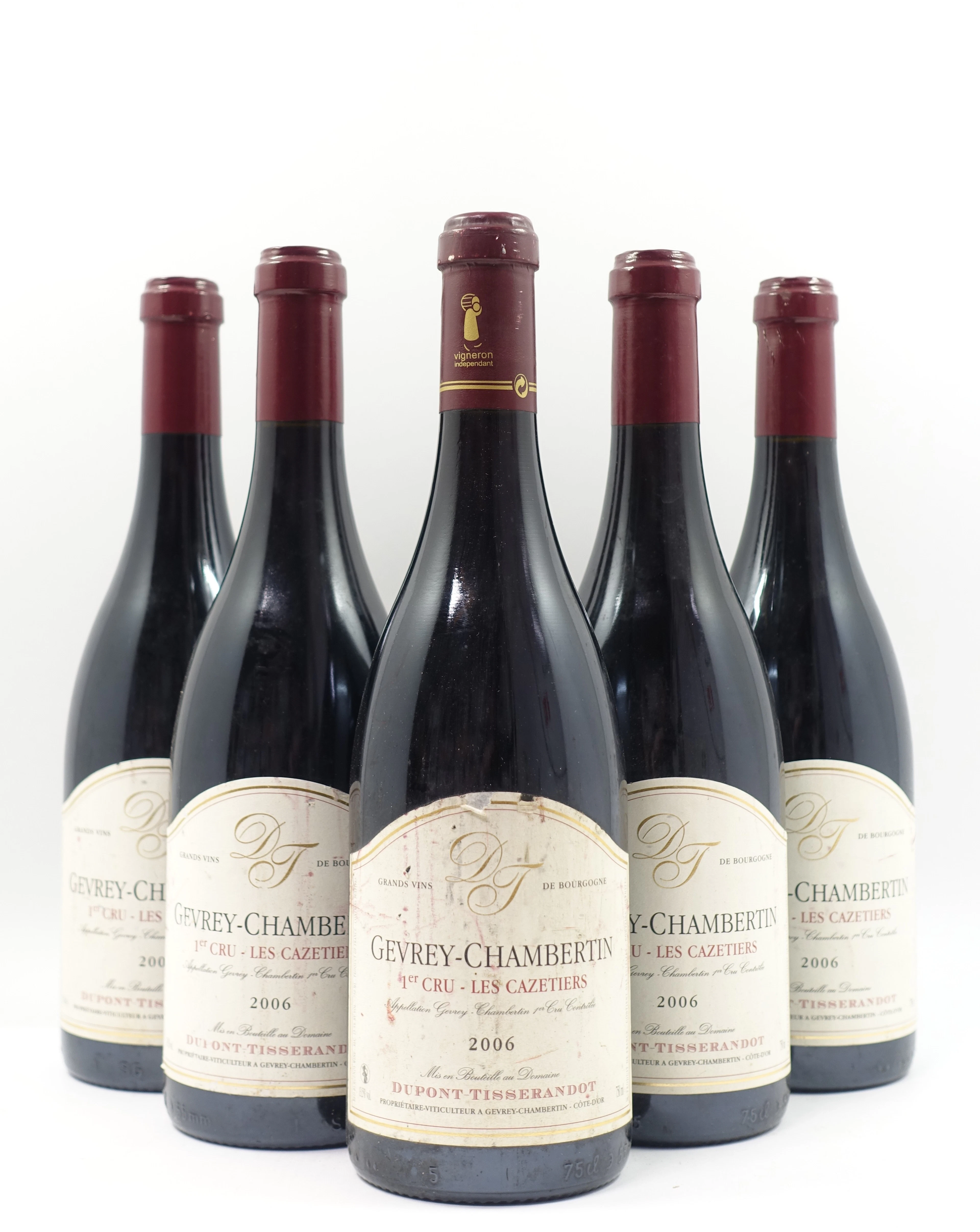 5 bts GEVREY CHAMBERTIN 2006 1er cru Cazetiers. Dupont Tisserandot