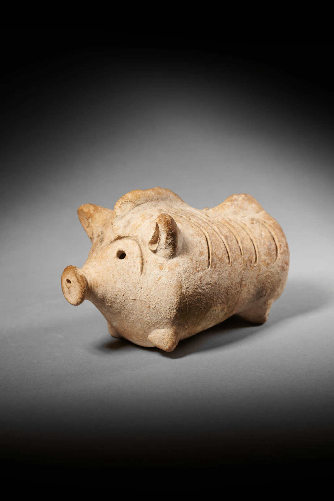 A Cypriot terracotta pig rattle