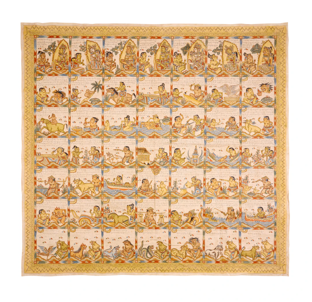 A Large Buddhist Painted Narrative Panel